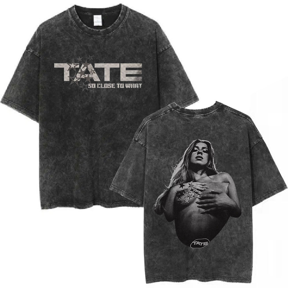 Tate Mcrae So Close To What Vintage Double Sided Mineral Wash T-shirt, Miss Possessive 2025