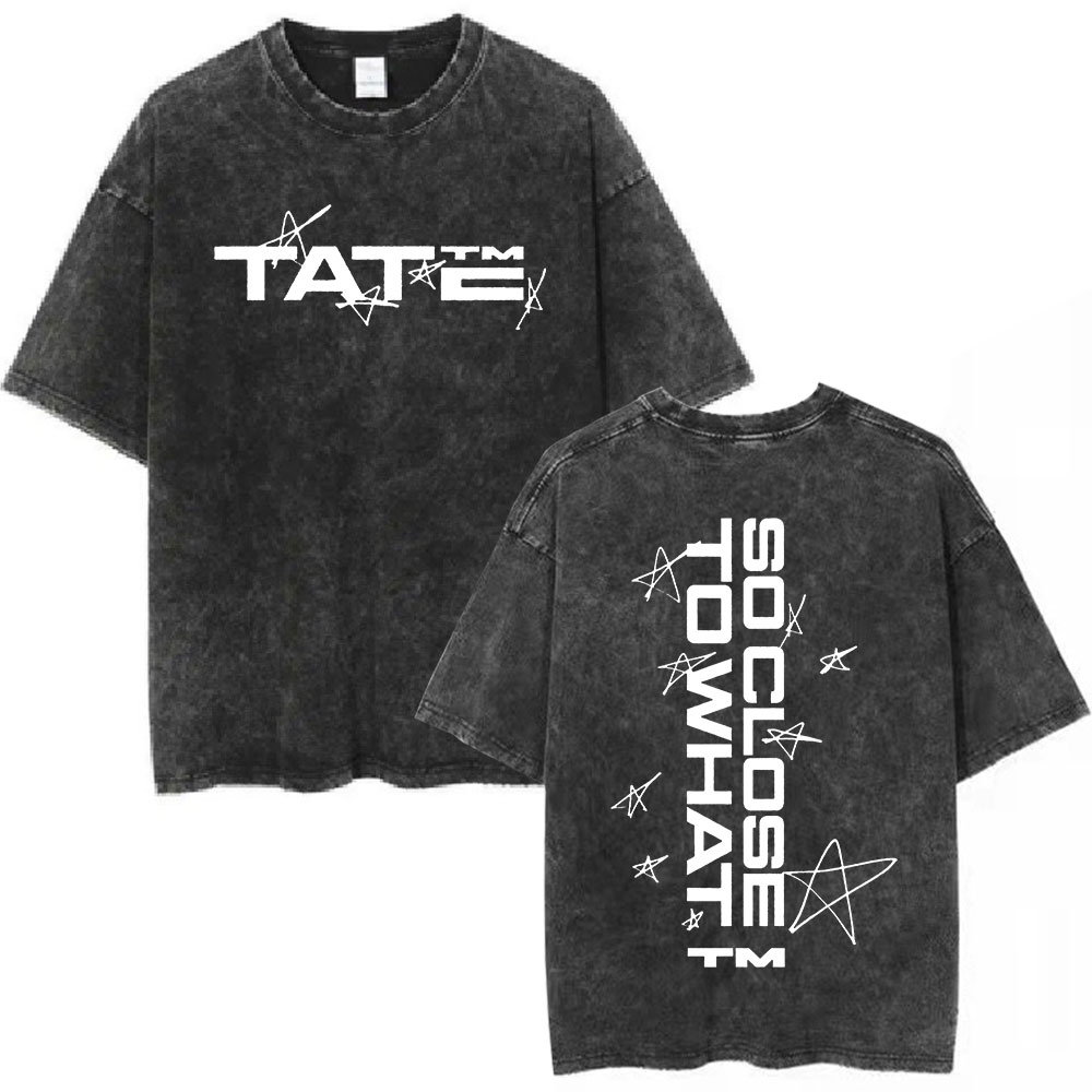 Vintage Tate Mcrae So Close To What Double Sided Mineral Wash T-shirt