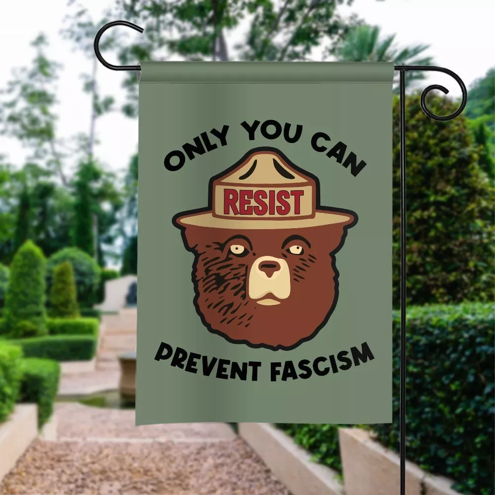 Resist Bear Garden Flag, Protect Our National Parks Flag, Smuky The Bear Flag