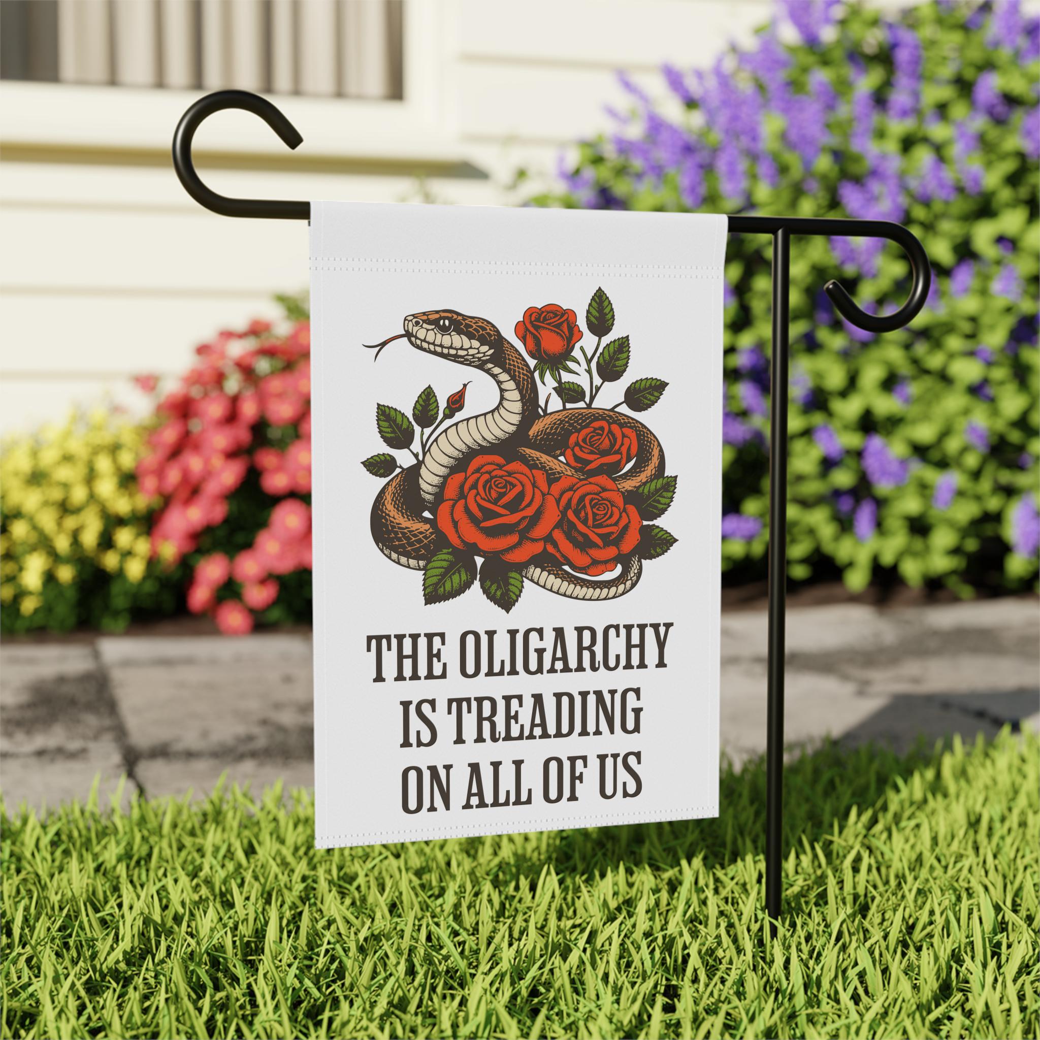 Oligarchy Snake Garden Flag, No Kings No Fascists Flag, Protect Democracy L