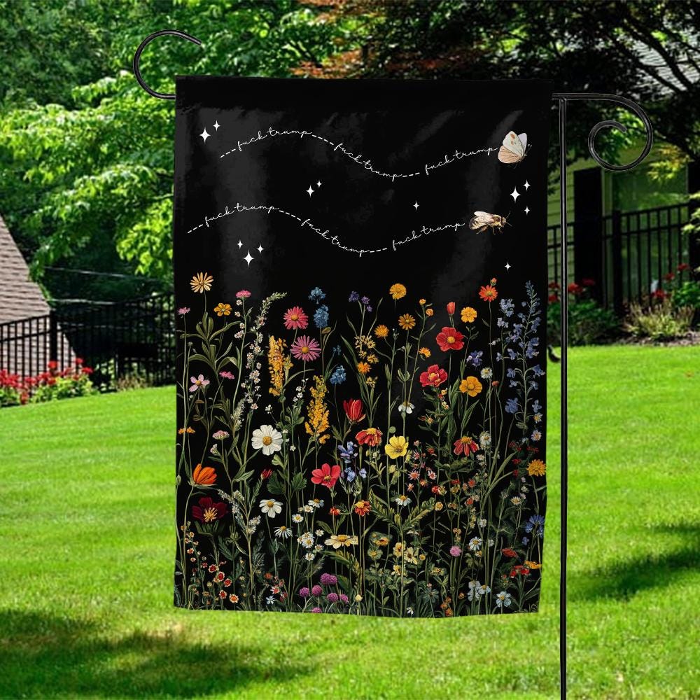 Subtle Fdt Garden Flag, Subtle Anti Trump Butterflies Spring Yard Flag