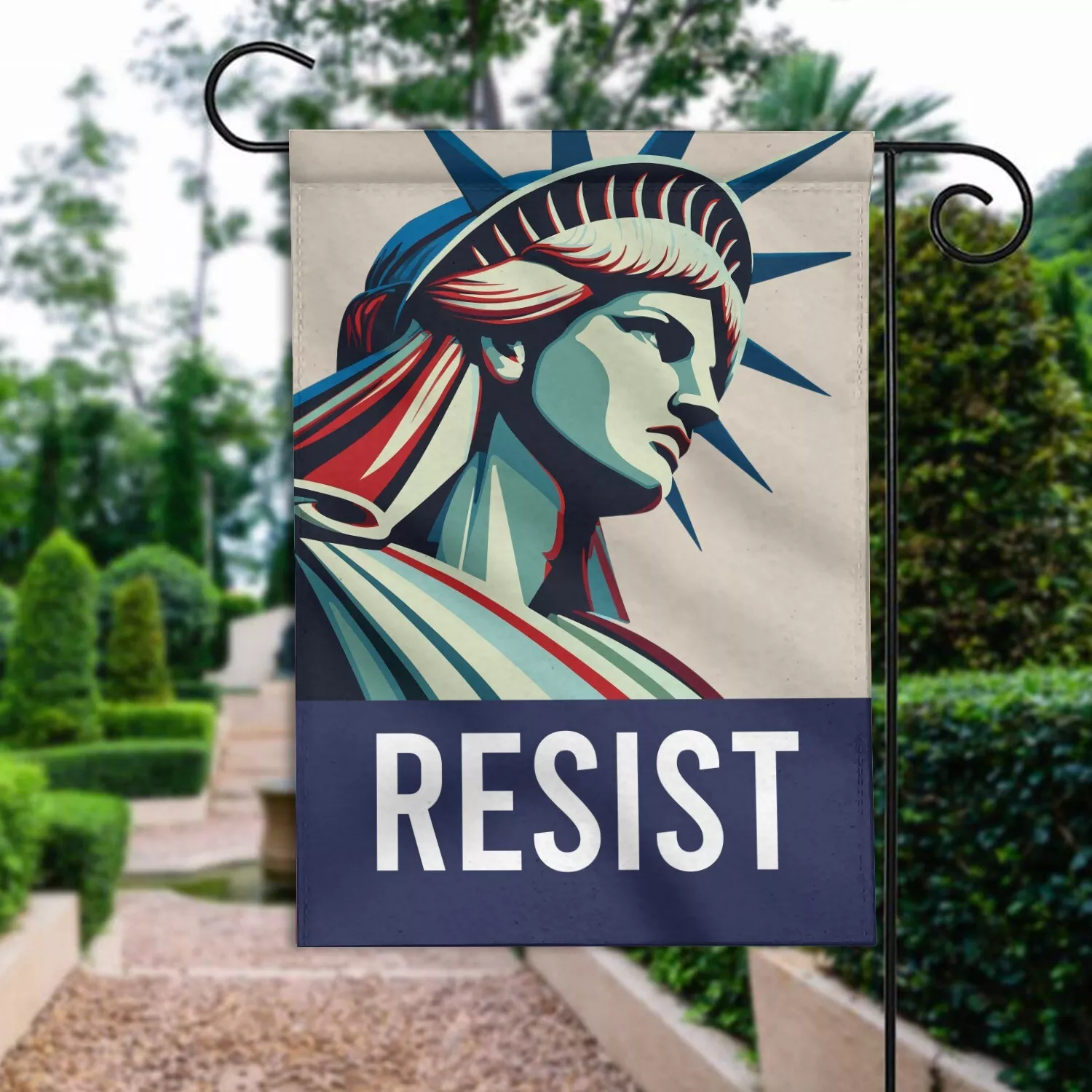 Statue Of Liberty Reist Flag, Anti Trump Flag, Protest Democrat Leftist Flag