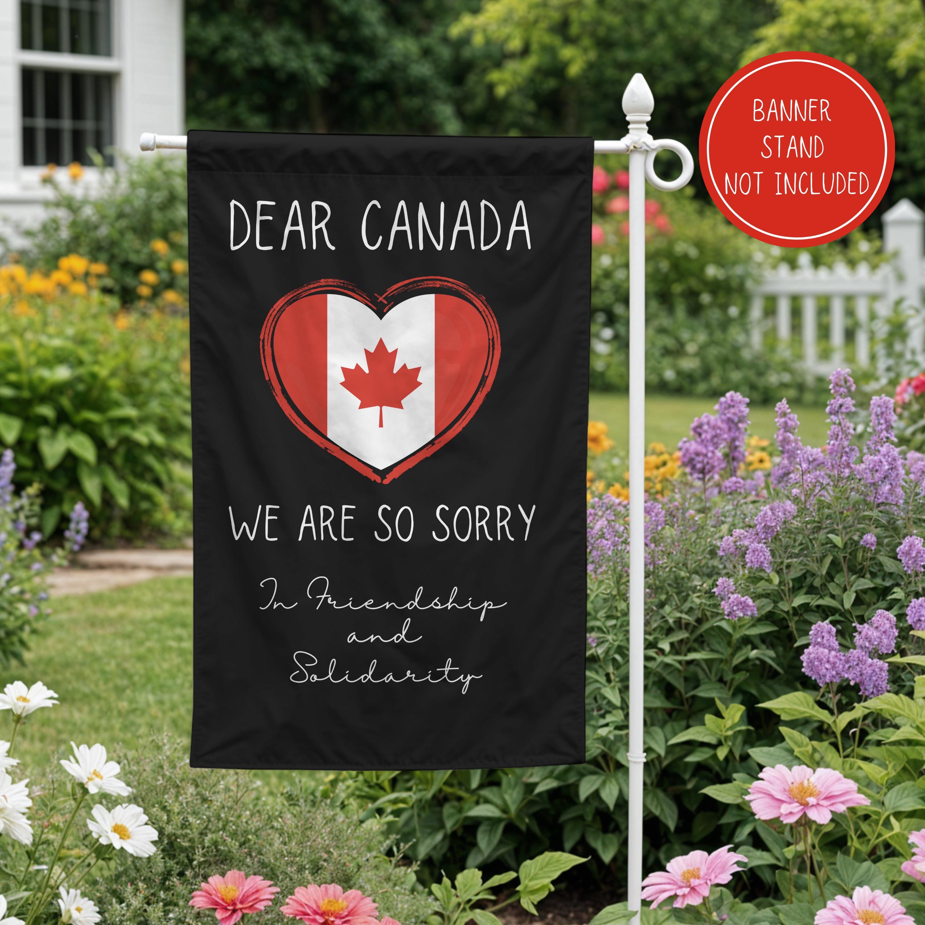 Canada Friendship Solidarity Garden Banner, Canada Flag, Outdoor Decor, Gift For New Home
