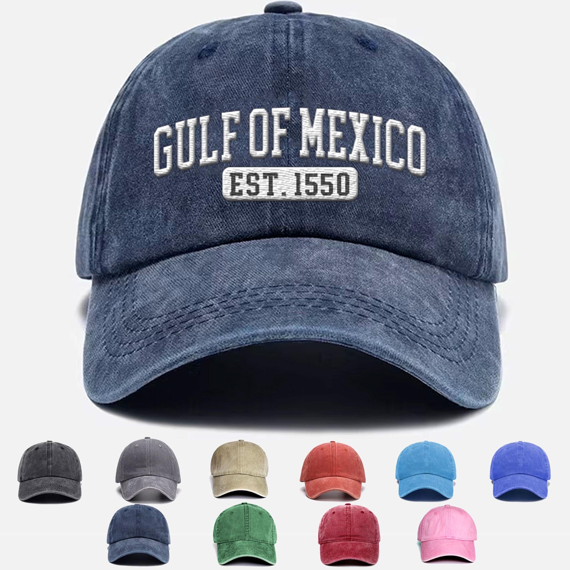Gulf Mexico Est. 1550 Embroidered Hat, Vintage Baseball Hat,  Funny Anti Trump-inspired Cap