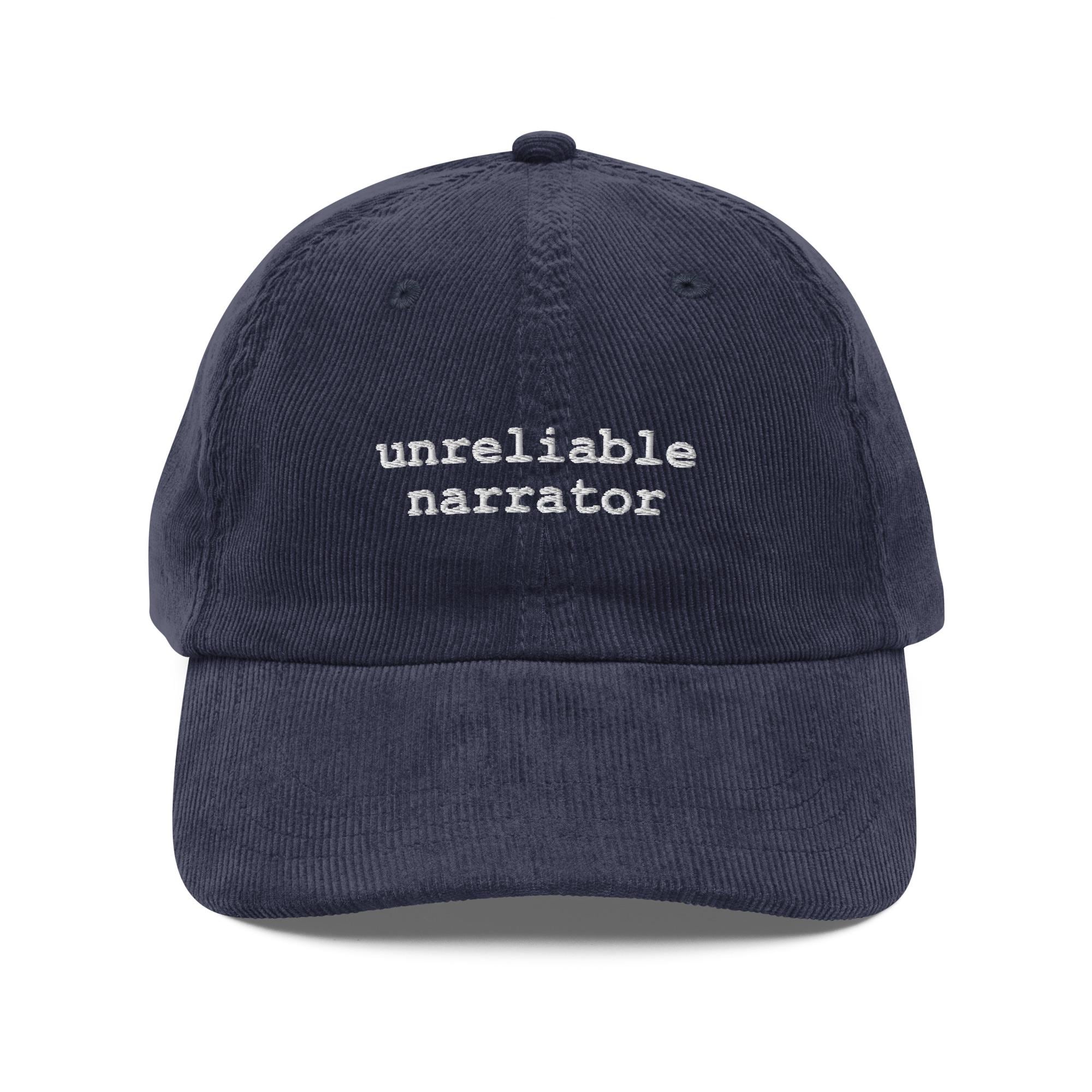 Unreliable Narrator Embroidered Corduroy Hat For Book Lovers