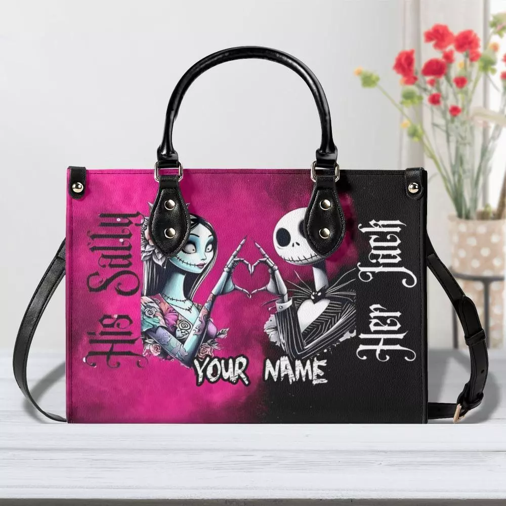 Jack &amp; Sally New Desgin Custom Leather Hand, Cute Handbag, Gift For Girlfriend