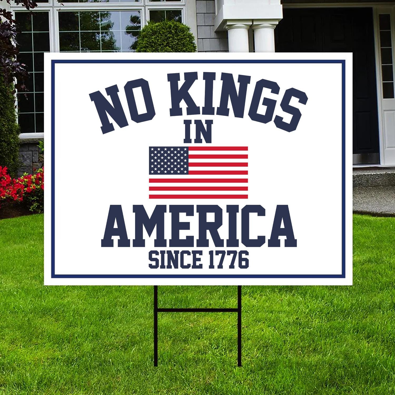 No Kings In America Yard Sign, Anti Trump Sign, Fdt Sign, Resist Yard Sign
