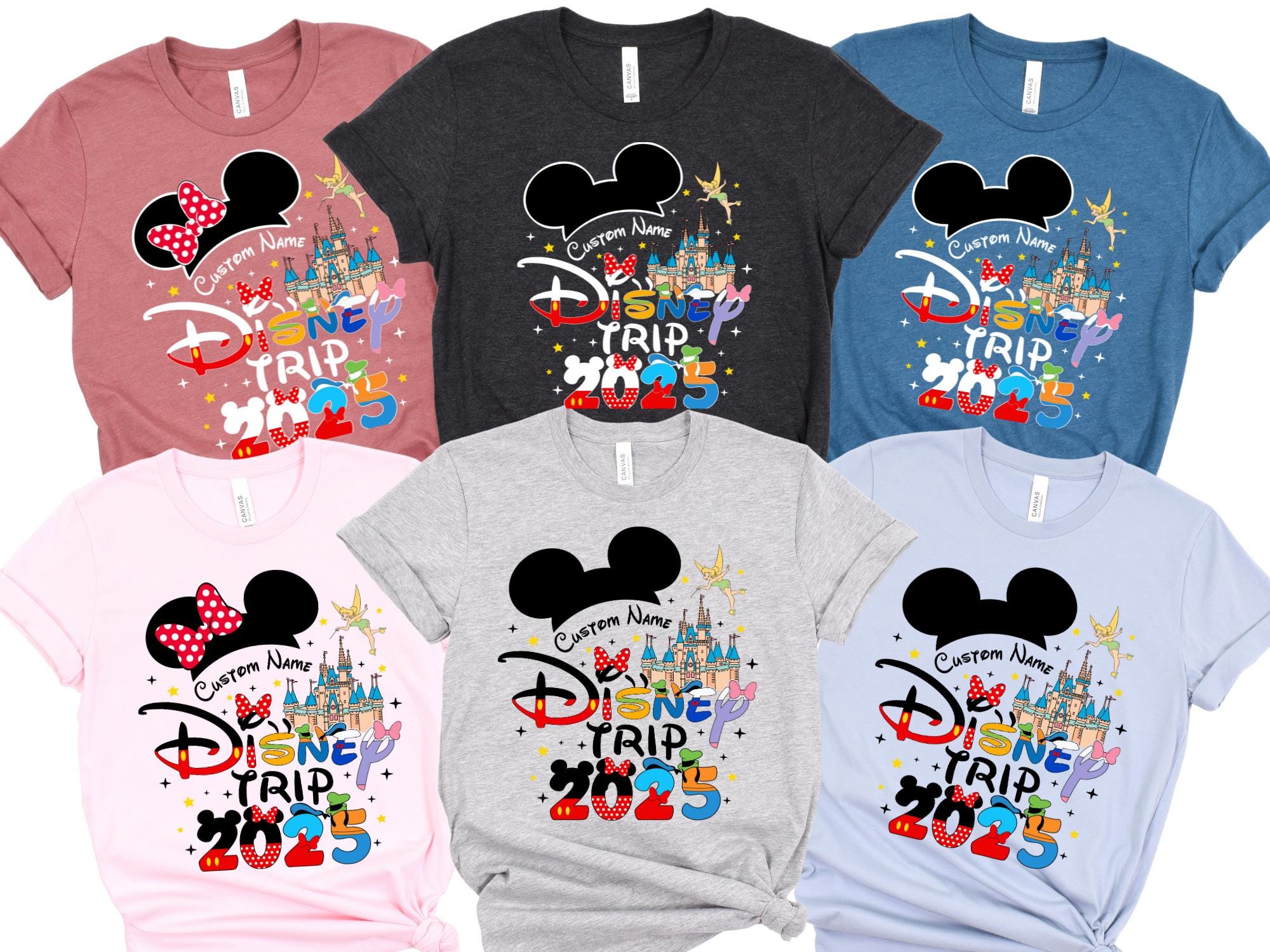 Custom Disneyyy Trip Shirts 2025, Personalized Matching Family Shirts, Magical Castle
