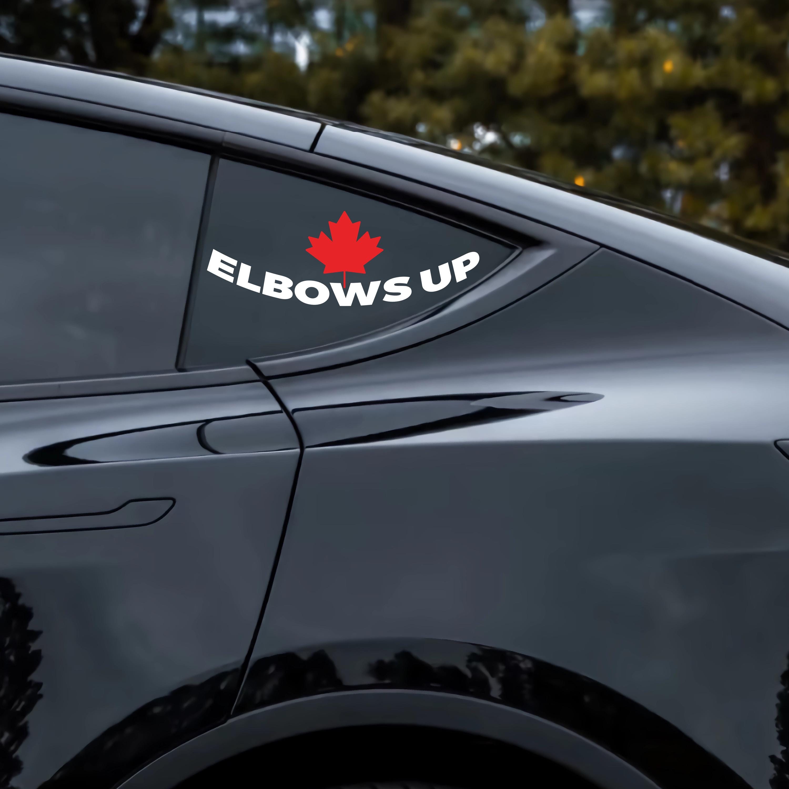 Canada Elbows Up Sticker, Maple Leaf Car Window Decal,buy Canadian Waterproof Car Magnet