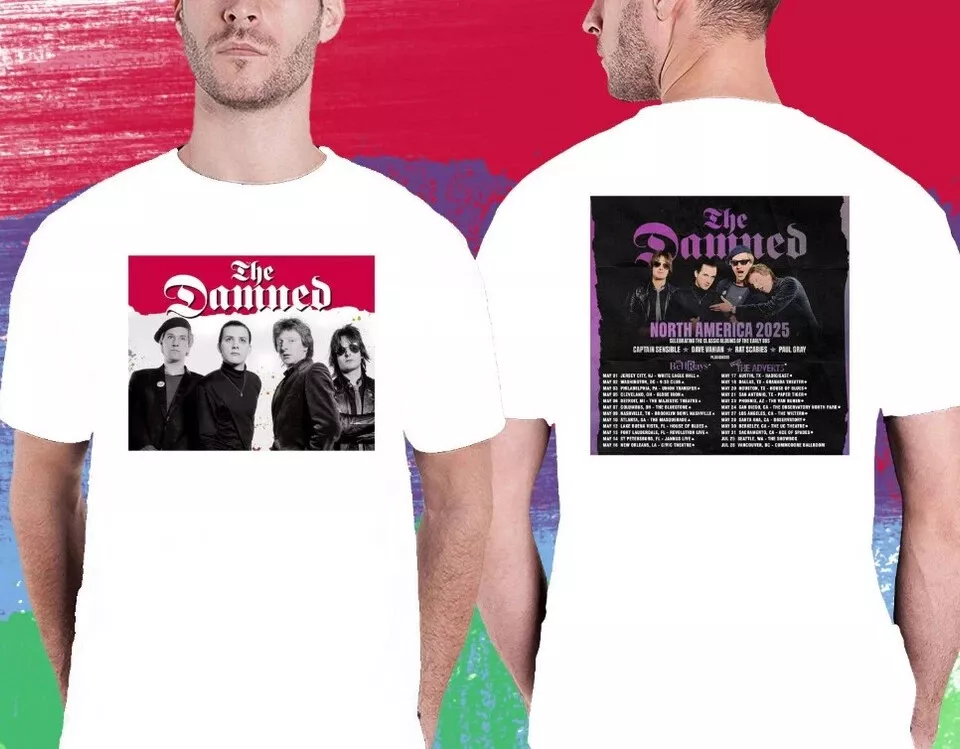 The Damned Celebrate Classic 80s Album Tour 2025. The Damned. White Tshirt