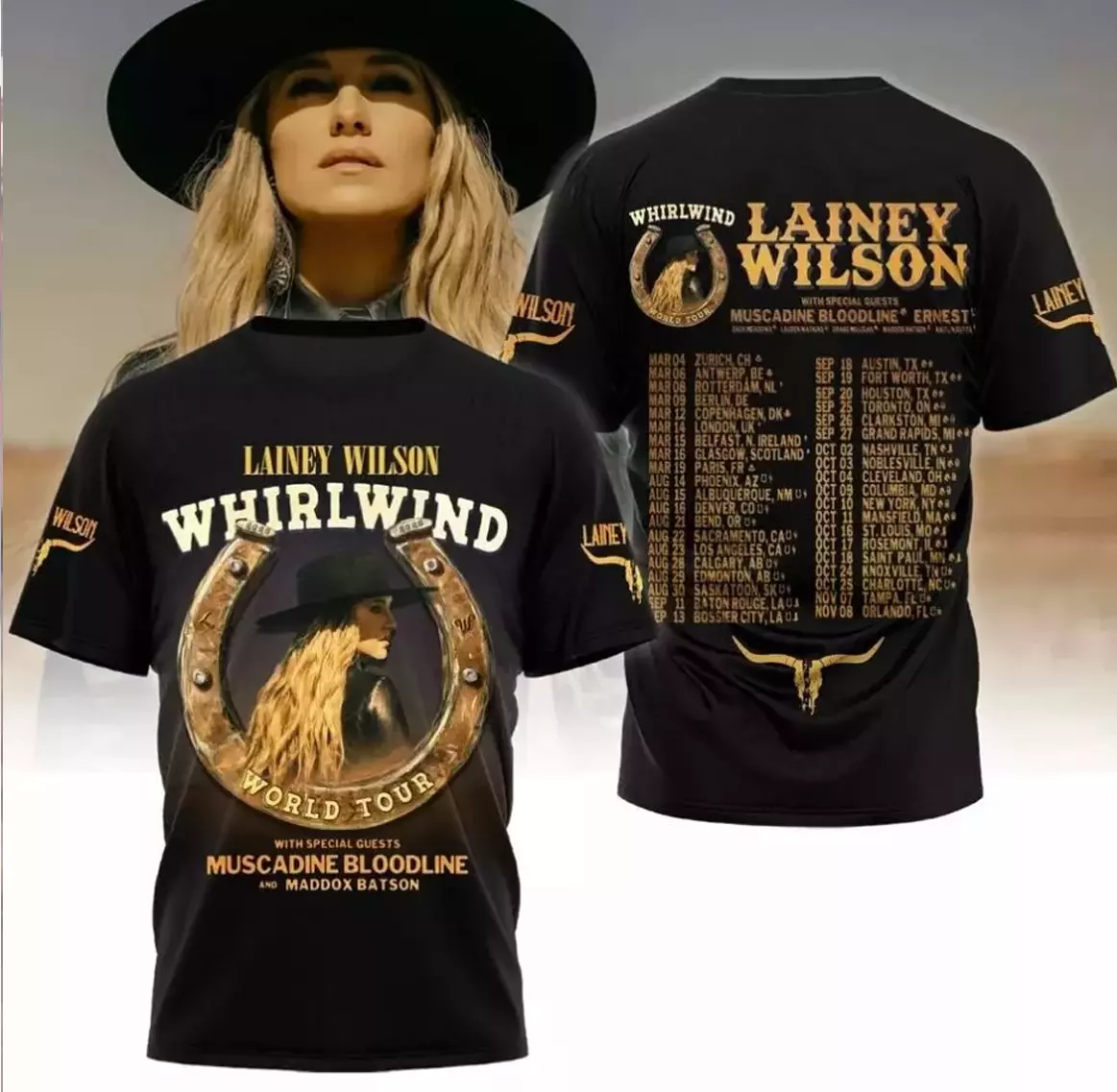 Collection Lainey Wilson Whirlwind World Tour 2025 Shirt