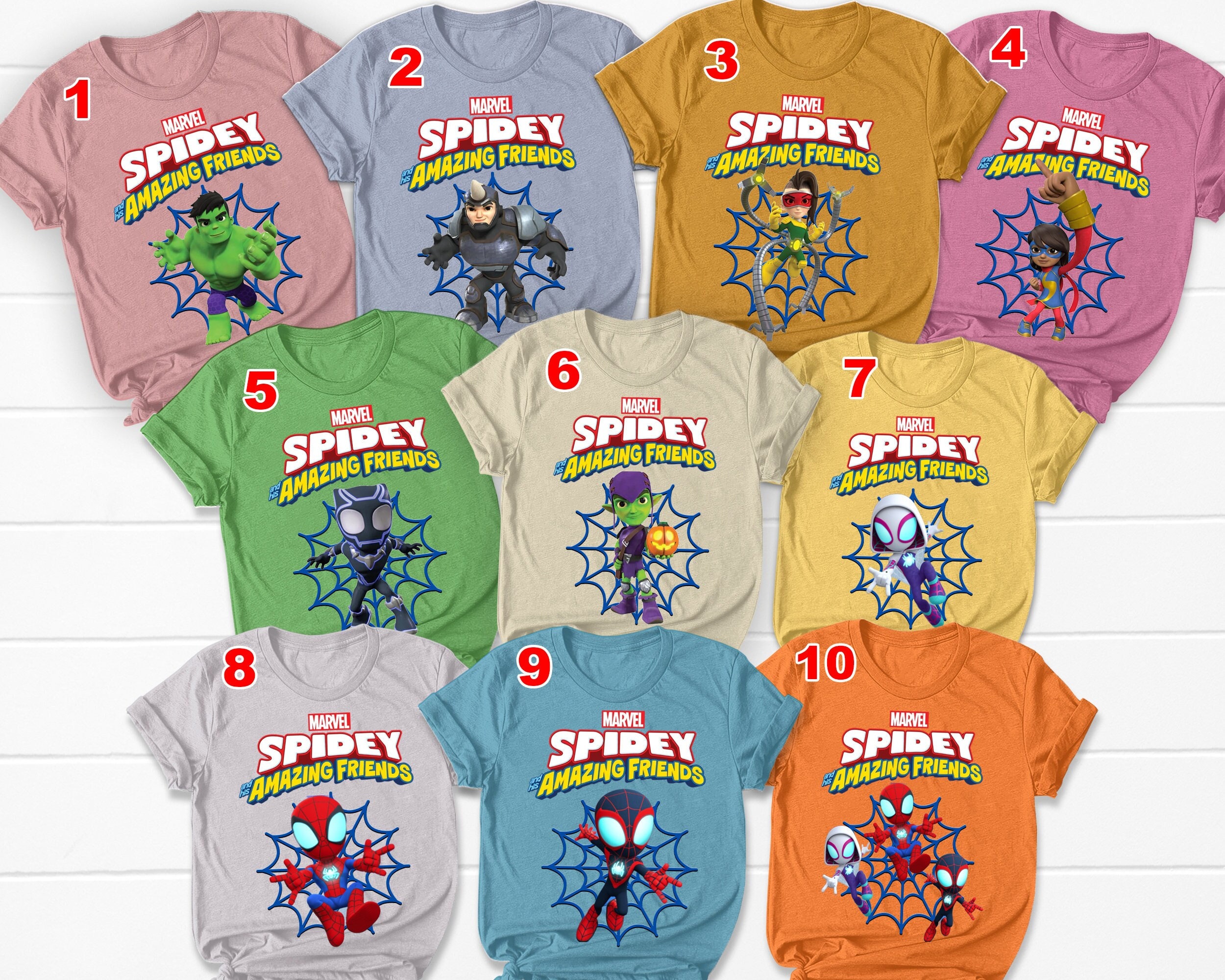 Custom Spidey And His Amazing Friends Unisex T-shirt, Personalized Family Birthday