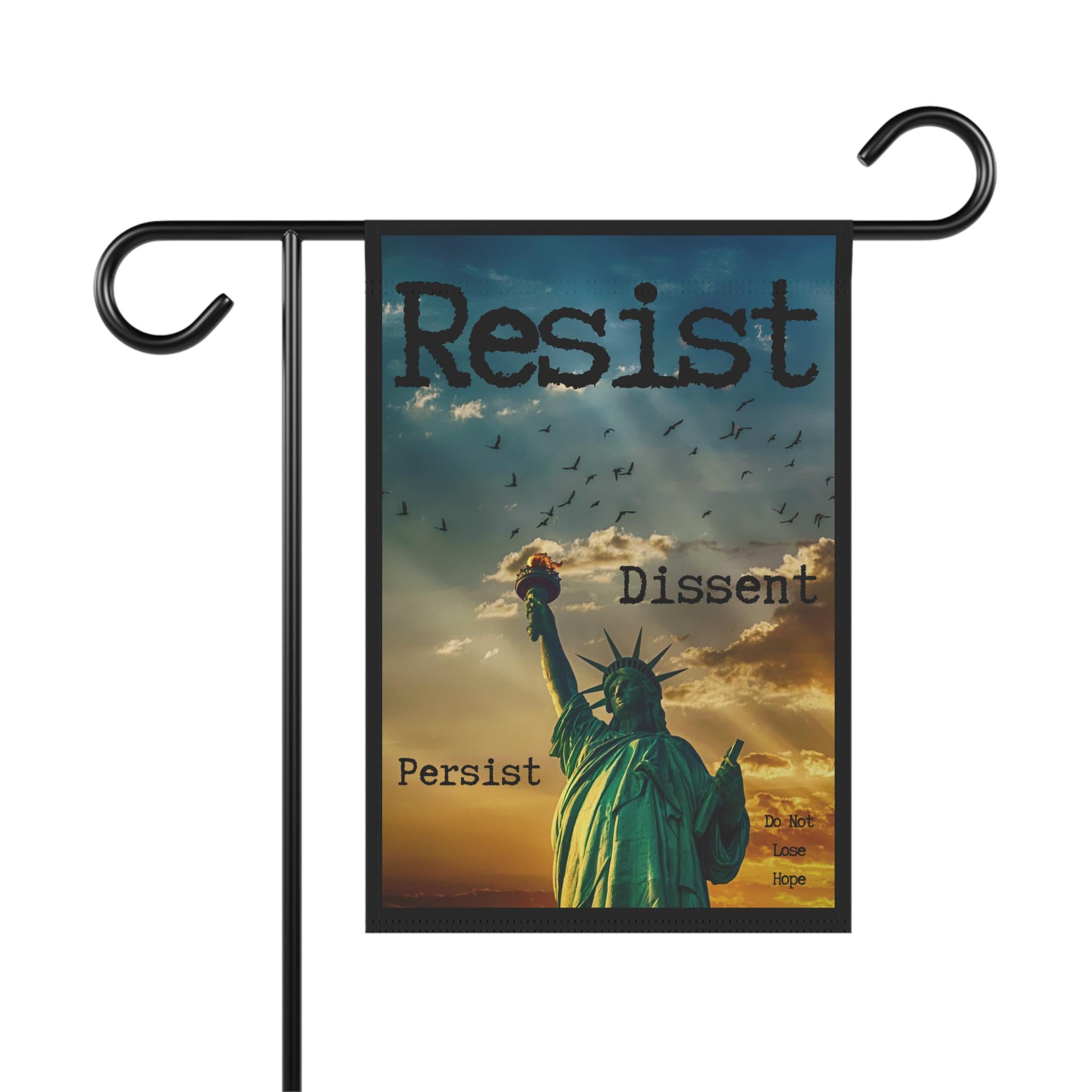 Resist Dissent Garden Banner, Anti Trump Inspirational Yard Flag