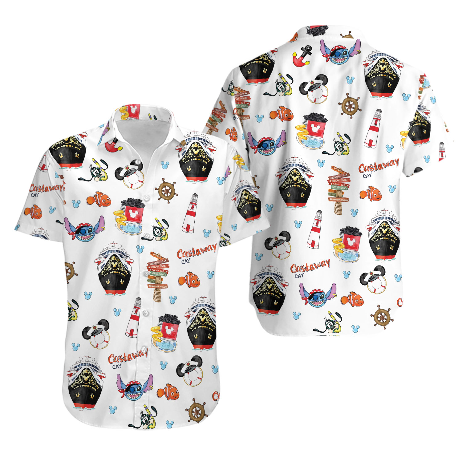 Castaway Cay Cruise Hawaiian Shirt, Disneyyy Pirate Vacation Outfit, Mickeyy And Friends Beach Shirt, Family Matching Cruise Wear