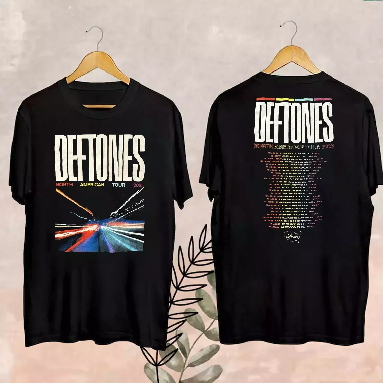 Deftone 2025 North American Tour Black T-shirt