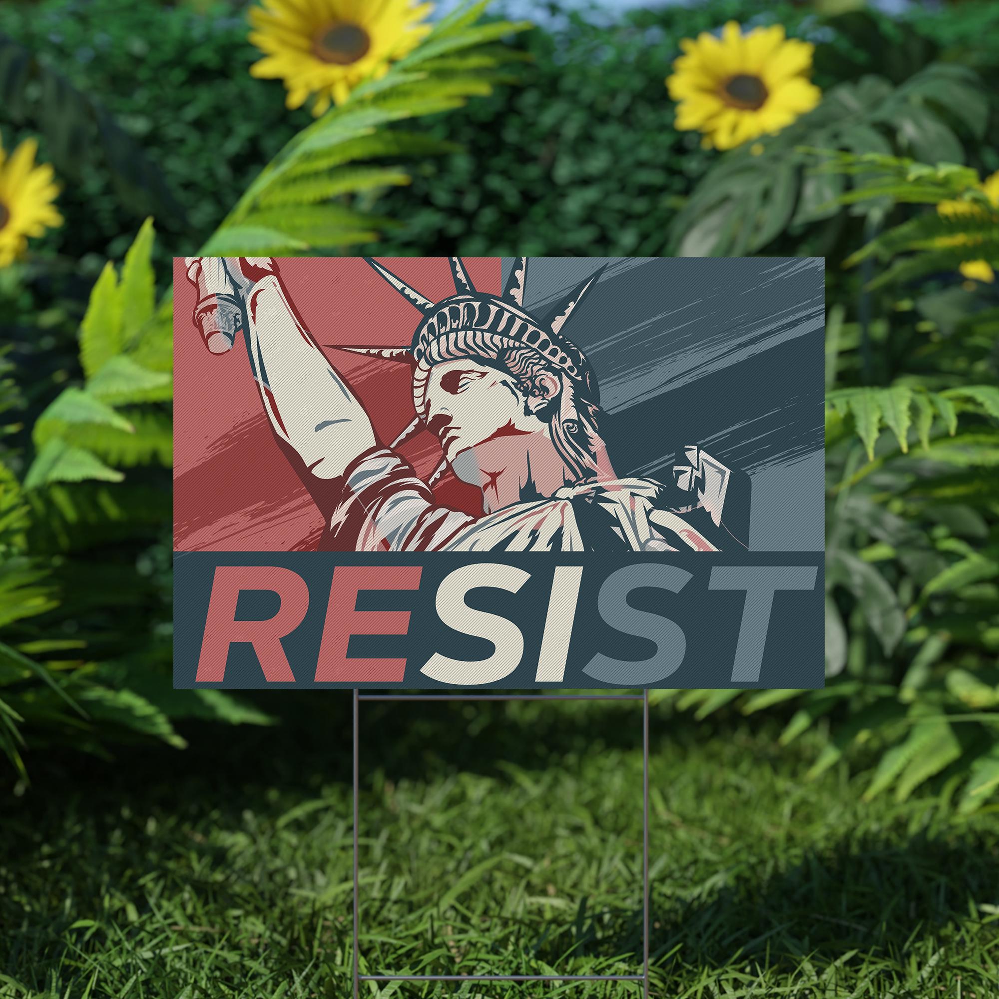 Resist Yard Sign, Resist Hate Lawn Sign, Anti-maga Sign, Resist Fascism Yard Sign