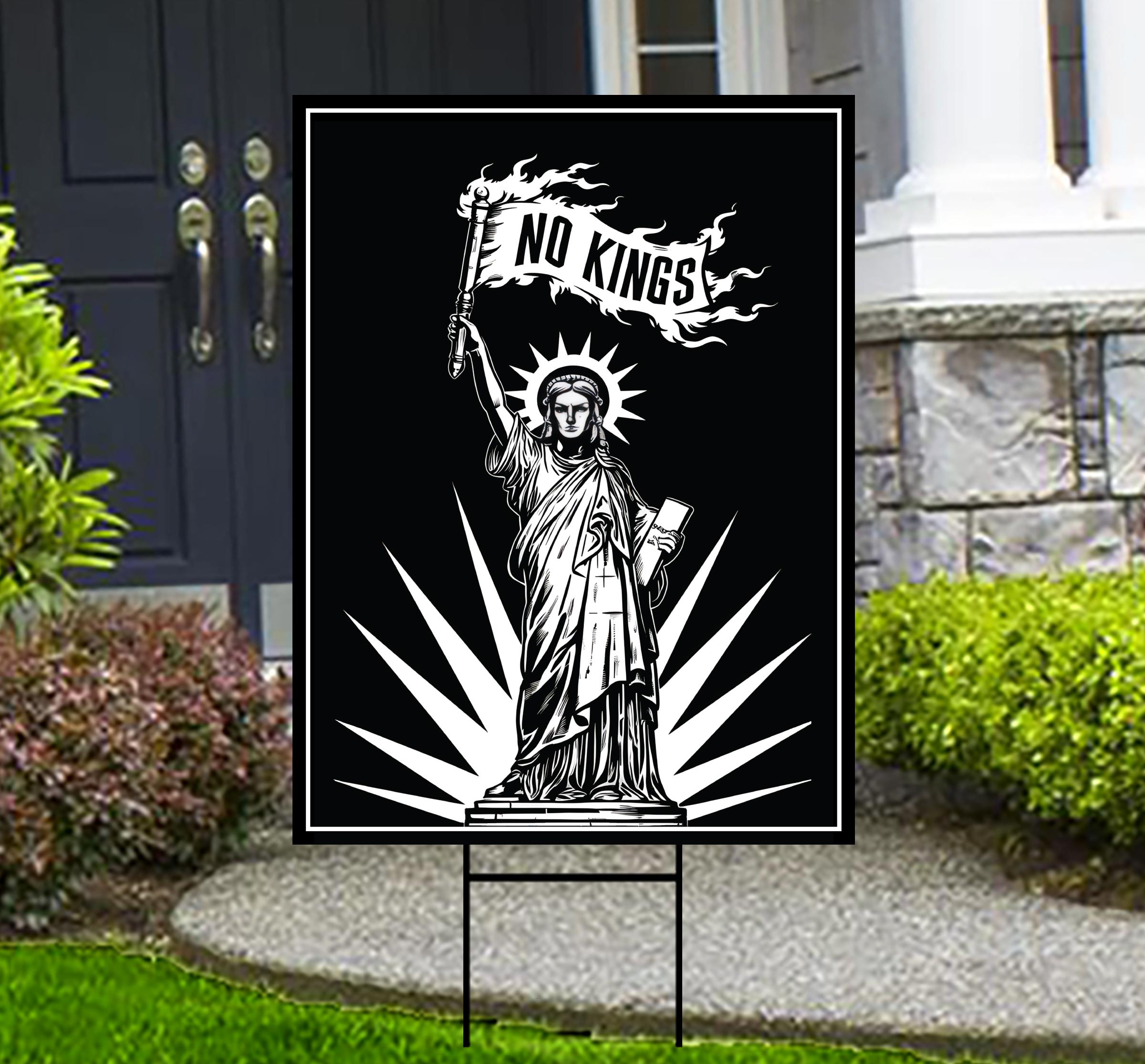 No Kings In America Yard Sign, Resist Hate Lawn Sign, Anti-trump Sign