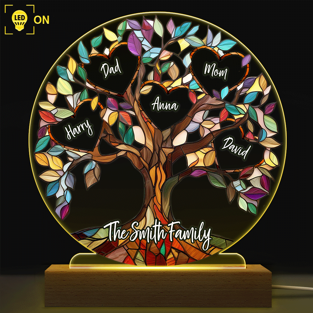 Family Unbreakable Bond Tree Of Life - Personalized Shaped Plaque Light ...