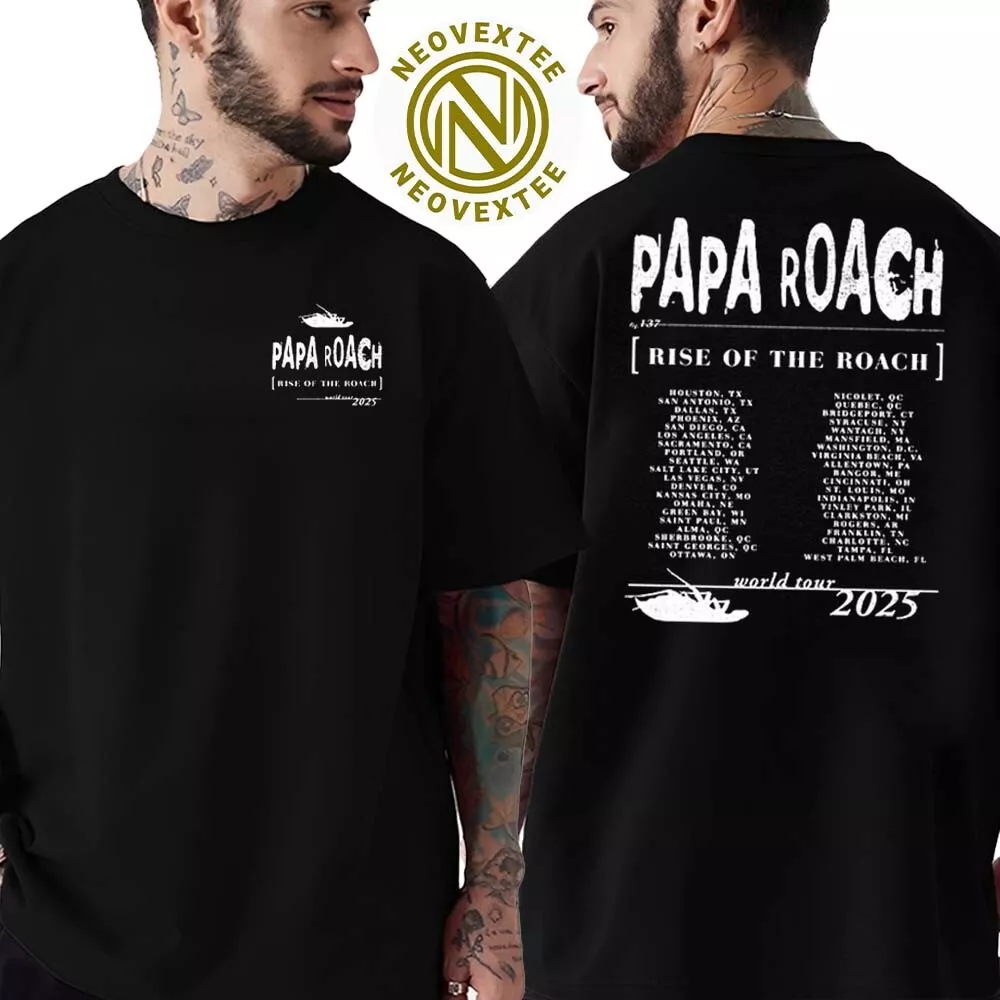 Papa Roach Rise Of The Roach 2025  Tour T-shirt