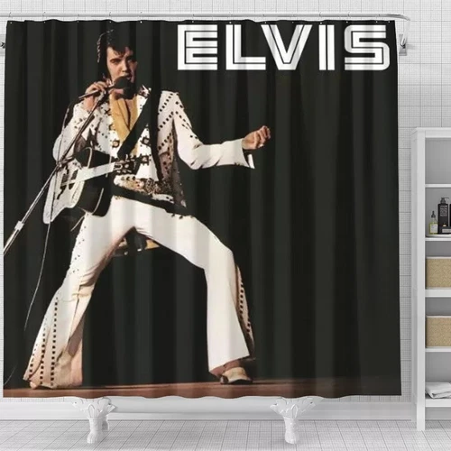 I Love Elvis Presley Shower Curtain. Gift Idea For Fans.