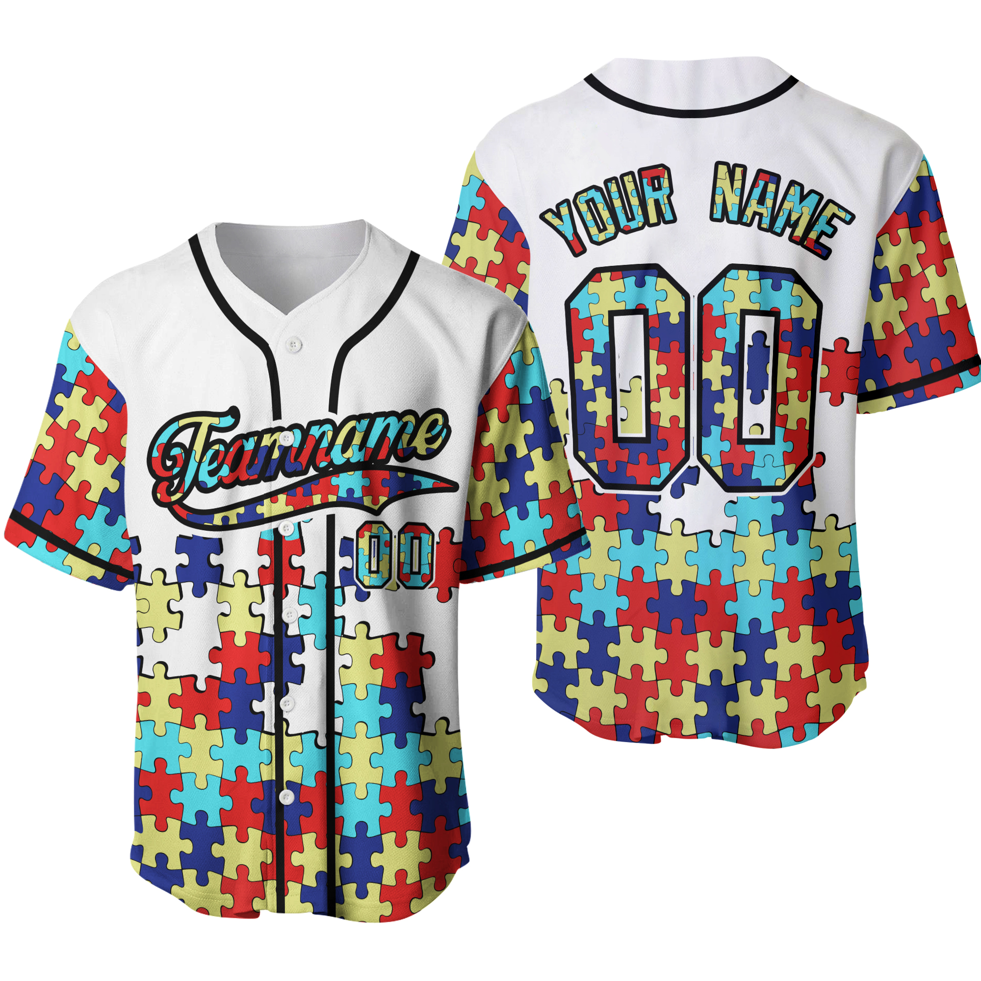 Personalized Autism Awareness Baseball Jersey, Autism Baseball Jersey,