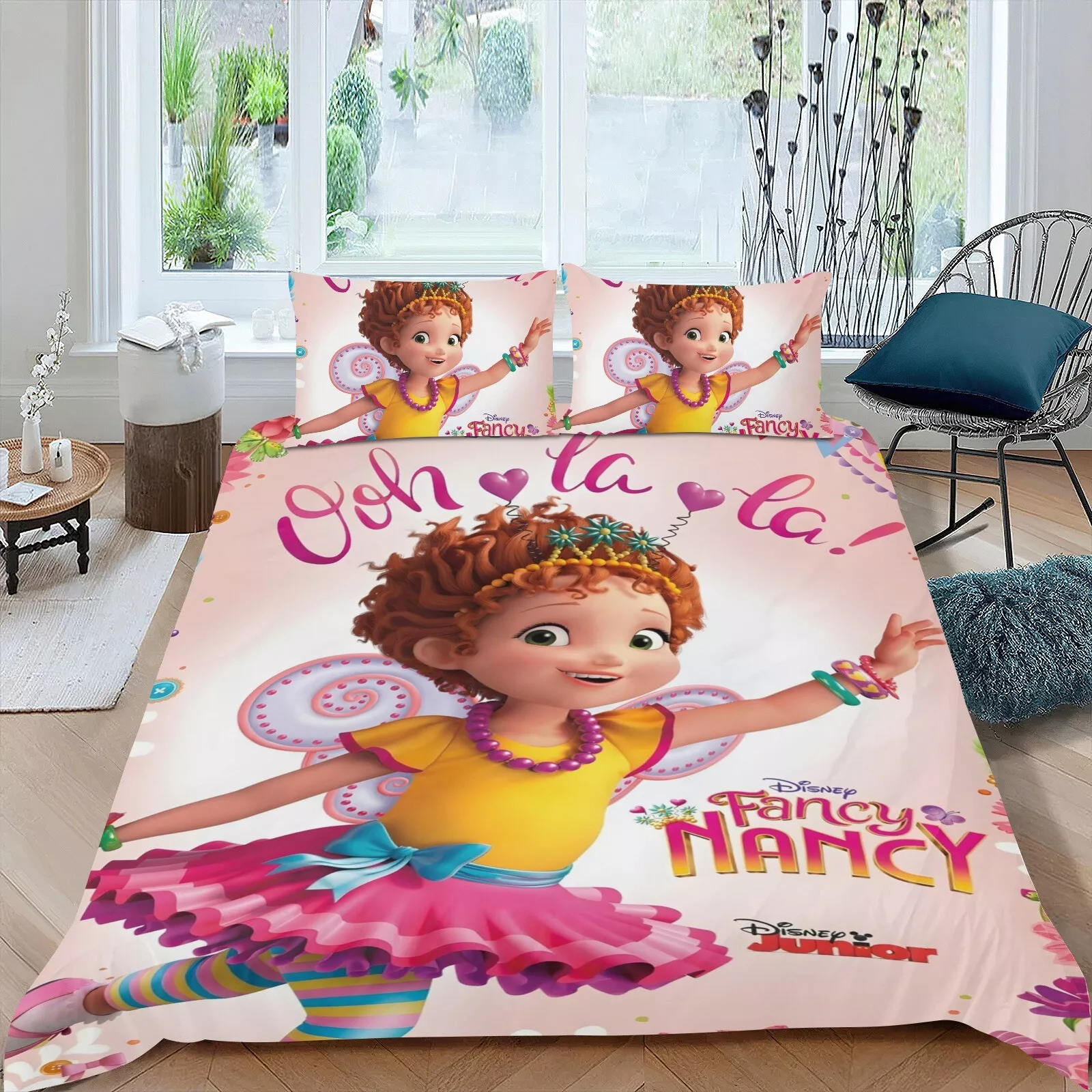 3pcs Bedding Sets Fancy Nancy Comforter Sets All Season For Kids Lightweight