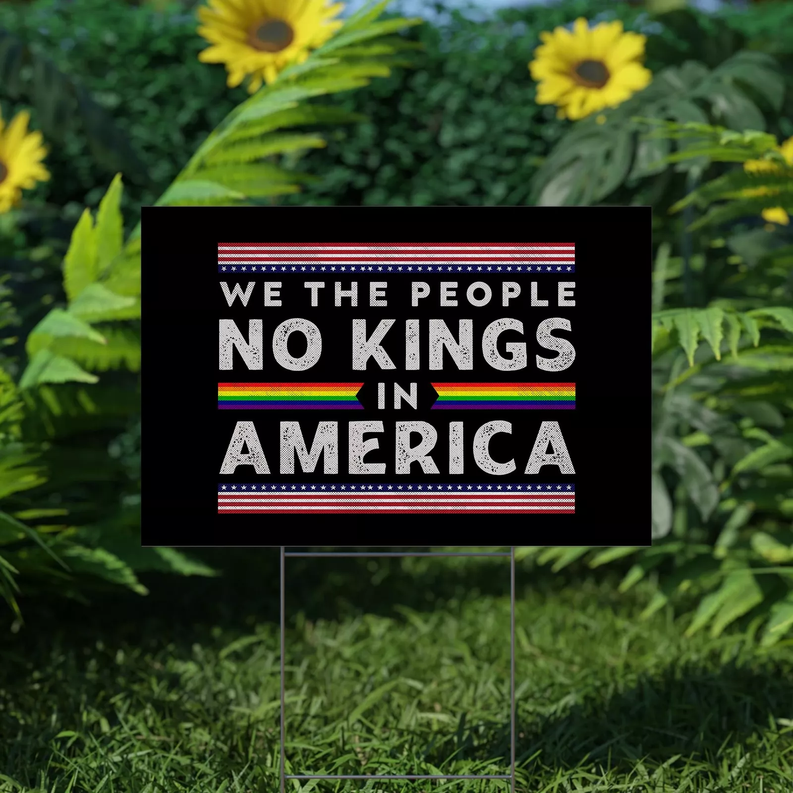 Retro No Kings In America Anti Trump Hate Has No Home Here Resist Yard Sign