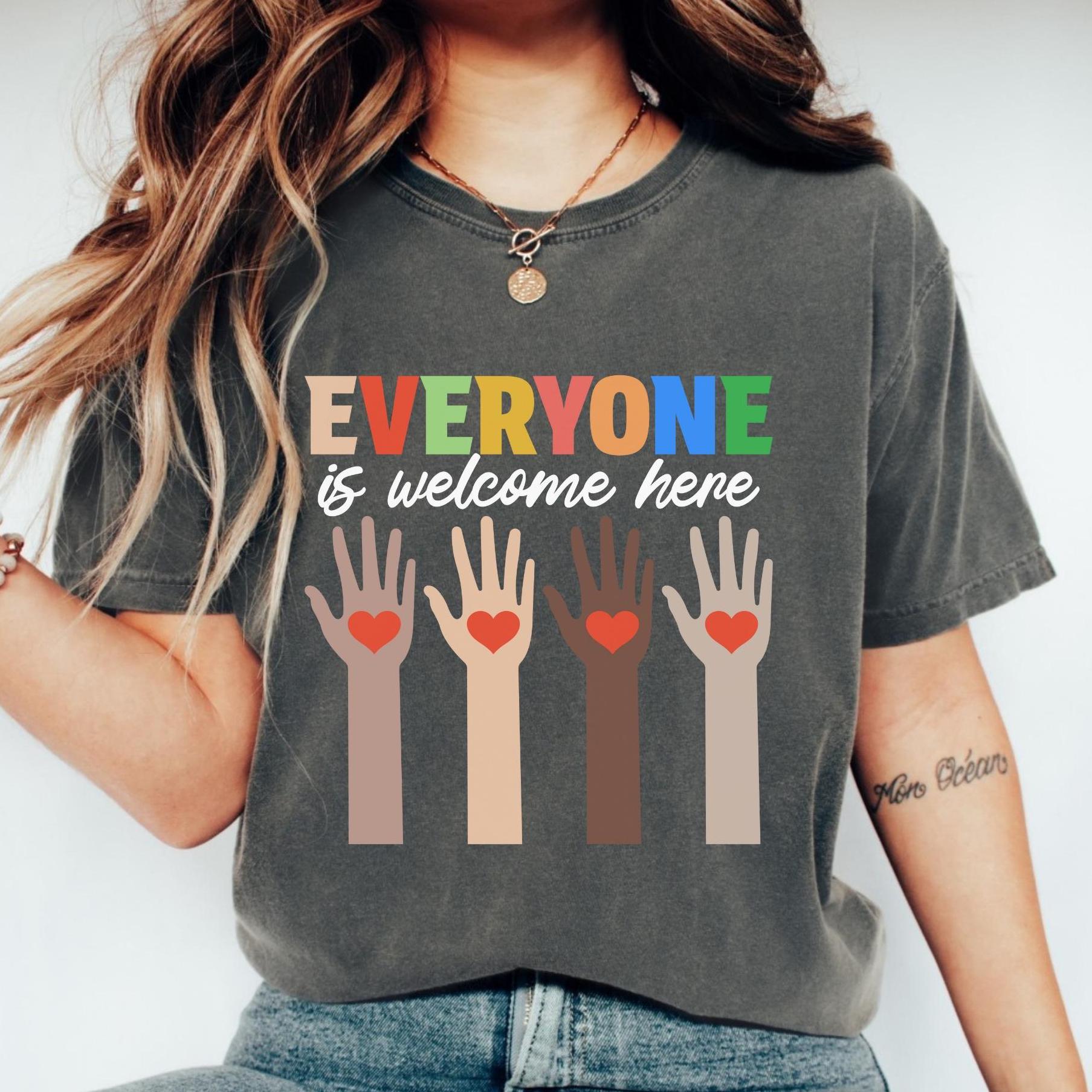 Idaho Teacher Shirt, Idaho Teacher Shirt Everyone Is Welcome Here Shirt