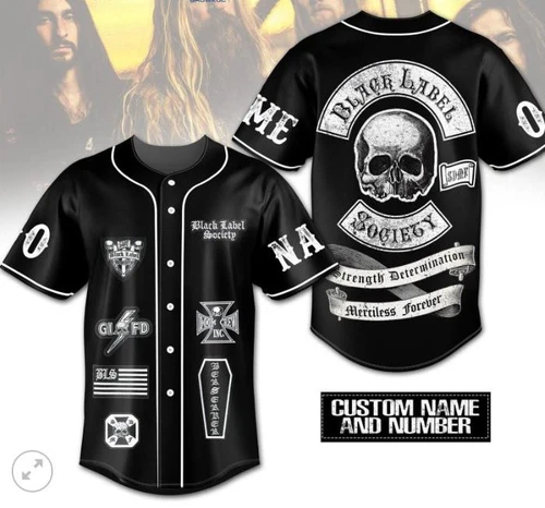Black Label Society Strength Determination Merciless Baseball Jersey