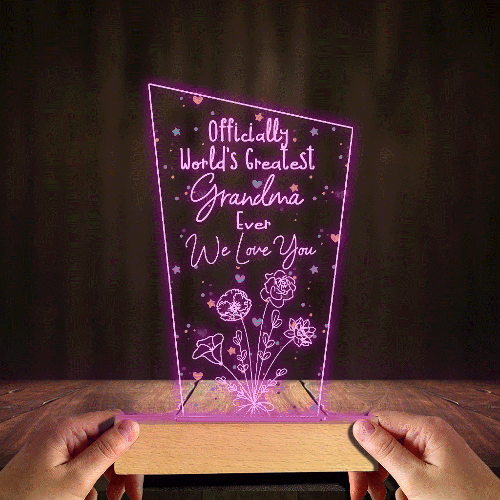 Discover Officially World's Greatest Mom Ever - Gift For Mom, Family - Personalized Shaped Plaque Light Base