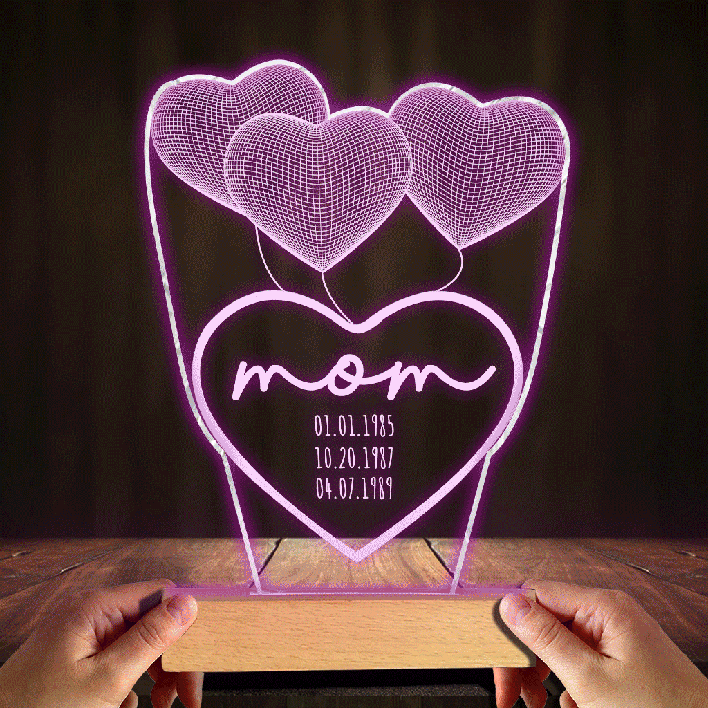 Discover Love You Mom - Gift For Mom, Grandma - Personalized Shaped Plaque Light Base