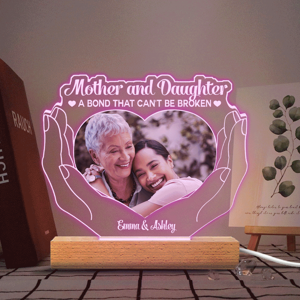 Discover The Love Between Mother And Children - Gift for mom, daughter, son - Personalized Shaped Plaque Light Base