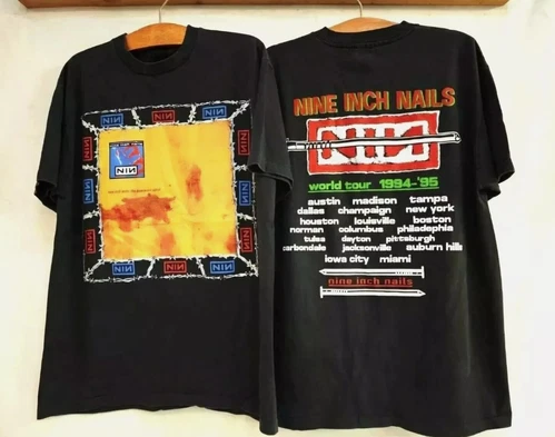 Nine Inch Nails Nin World Tour 1994 2 Side Black Unisex T-shirt
