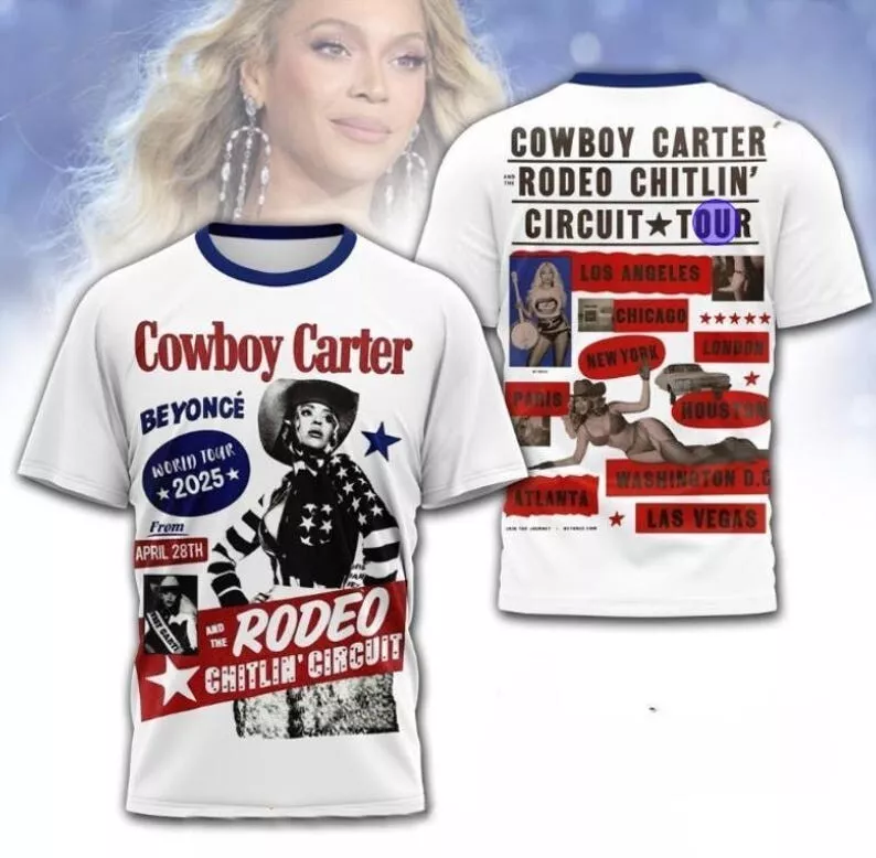 Beyonce Cowboy Carter Rodeo Chitlin Circuit Tour 2025 3d Shirt, Tour Fan Gifts