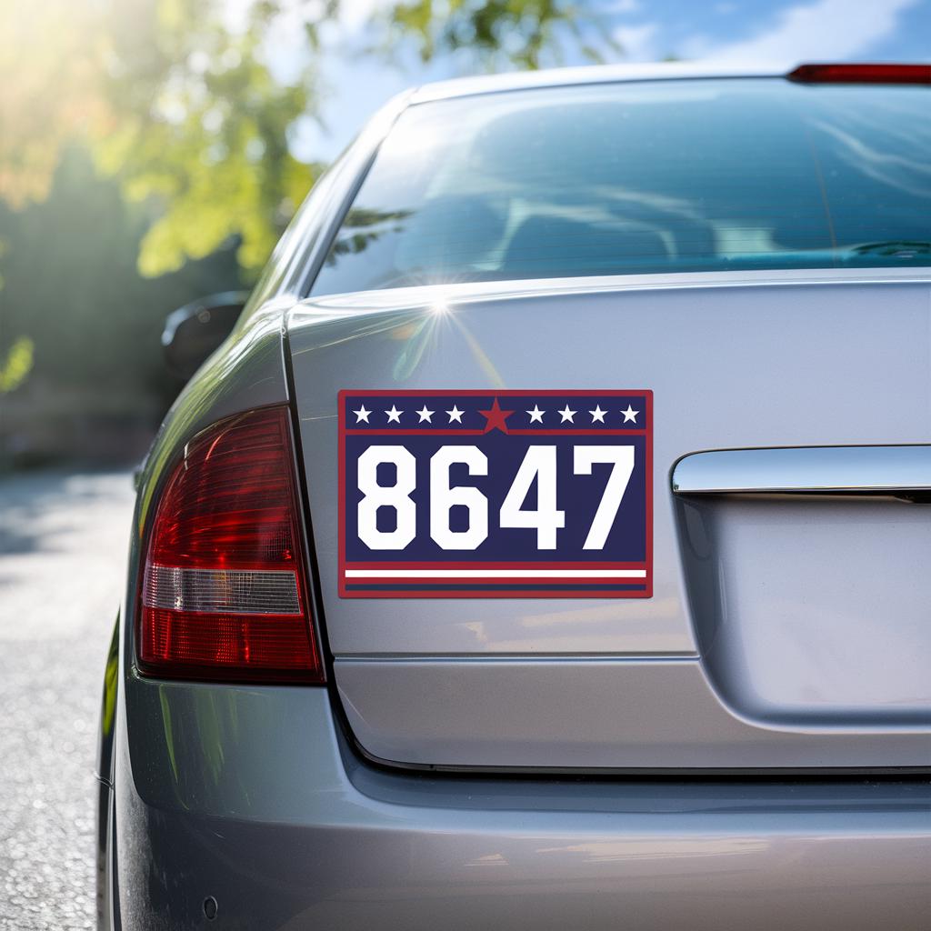 8647 Anti Trump Car Magnet, Subtle Anti Sticker, Political Car Magnet