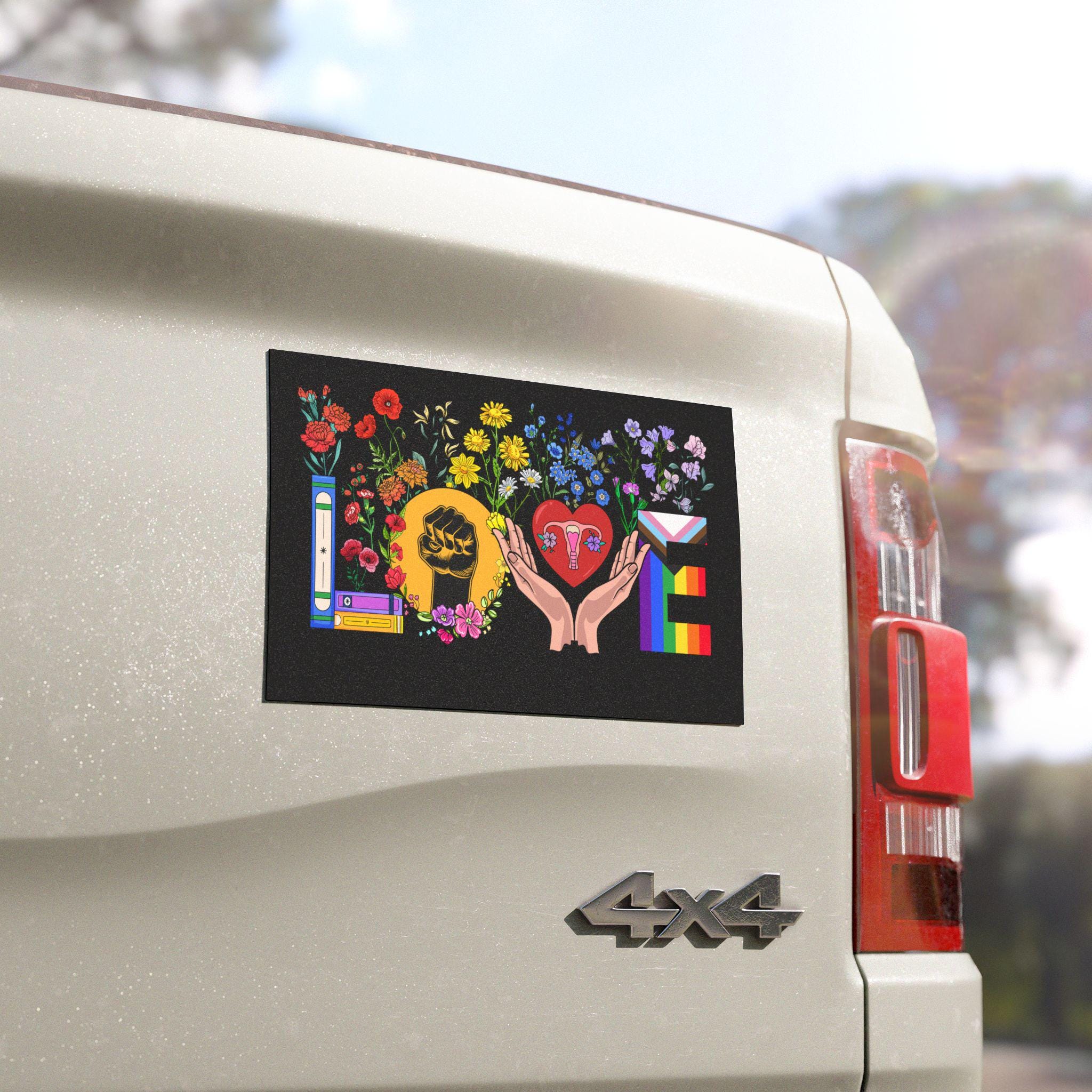 Floral Love Human Rights Women Rights Lgbtq Car Magnet, Lgbt Design, Social Justice, Human Rights, Anti Racism