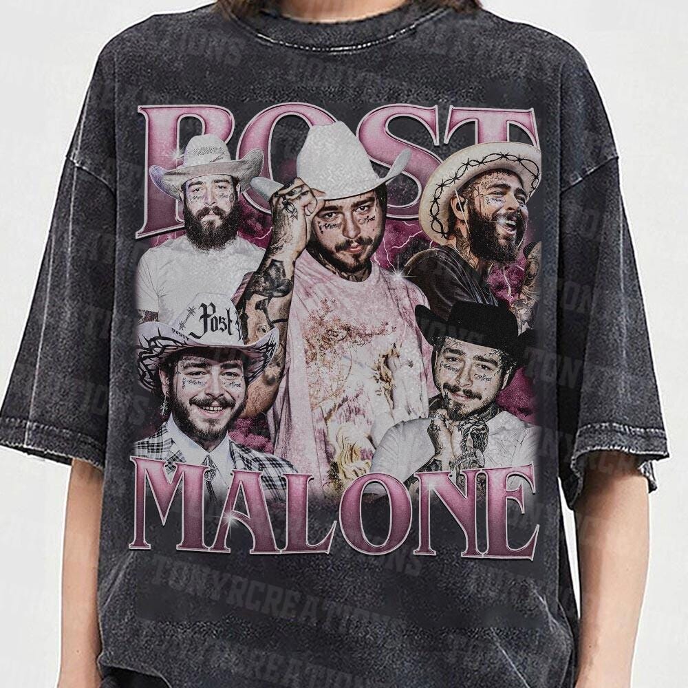 Post Malone Vintage 90 Bootleg Shirt, Posty Western Music Concert Tour 2025 Shirt