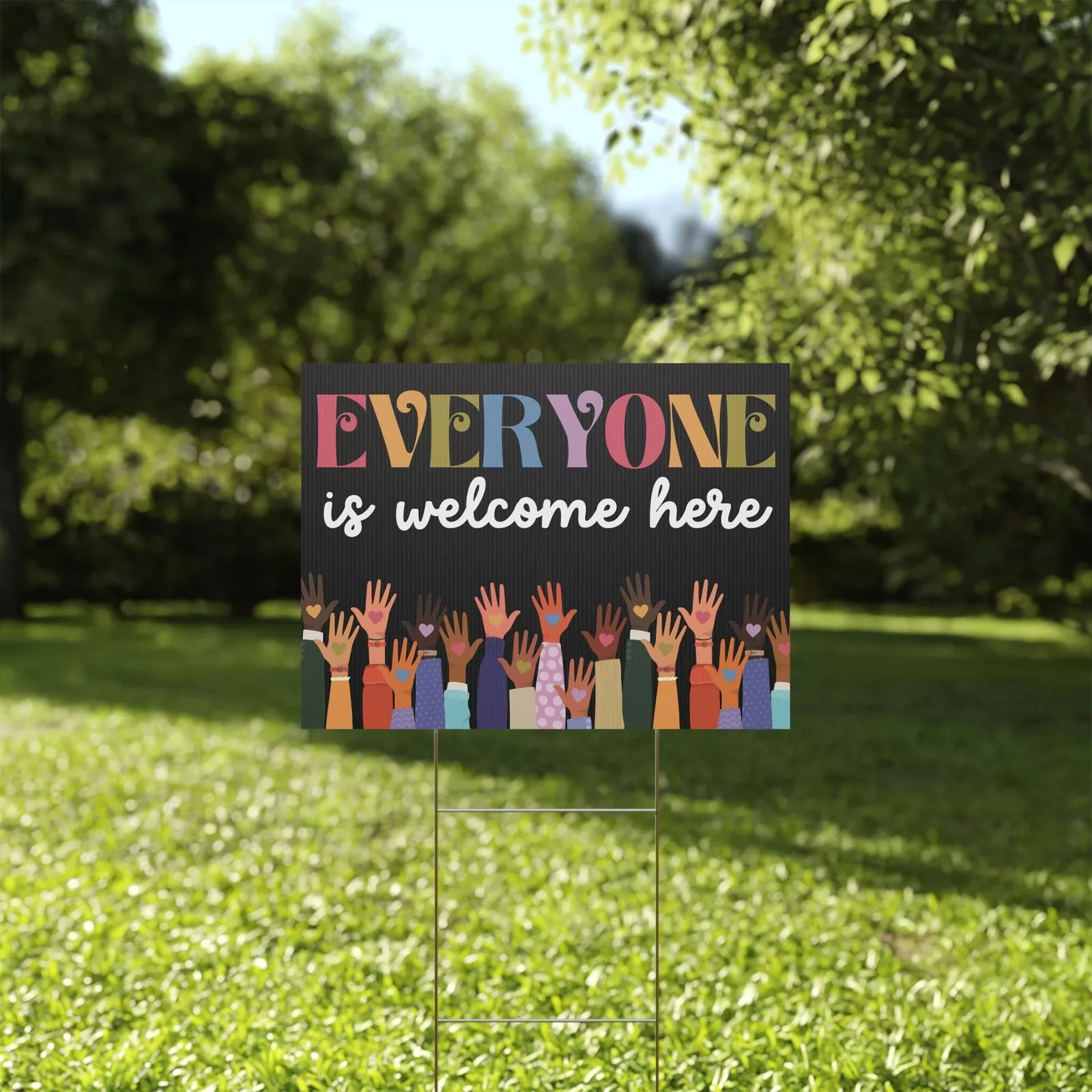 Vintage Everyone Is Welcome Here Protest And Resist Anti Trump Yard Sign