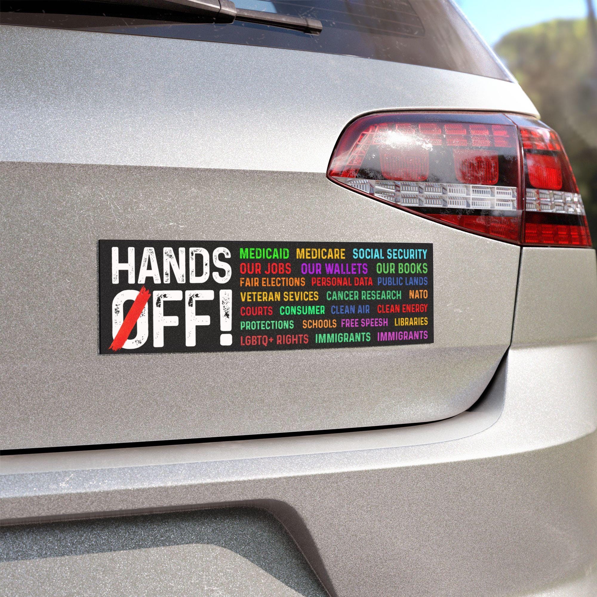 Hands Off Protest Anti Trump Car Magnet