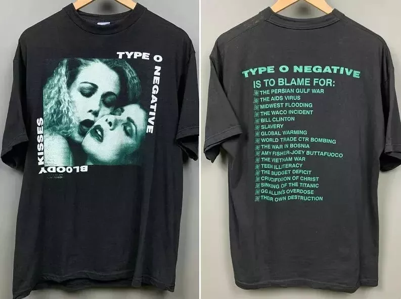 Type O Negative 1993 Bloody Kisses Vintage Band Tour T-shirt