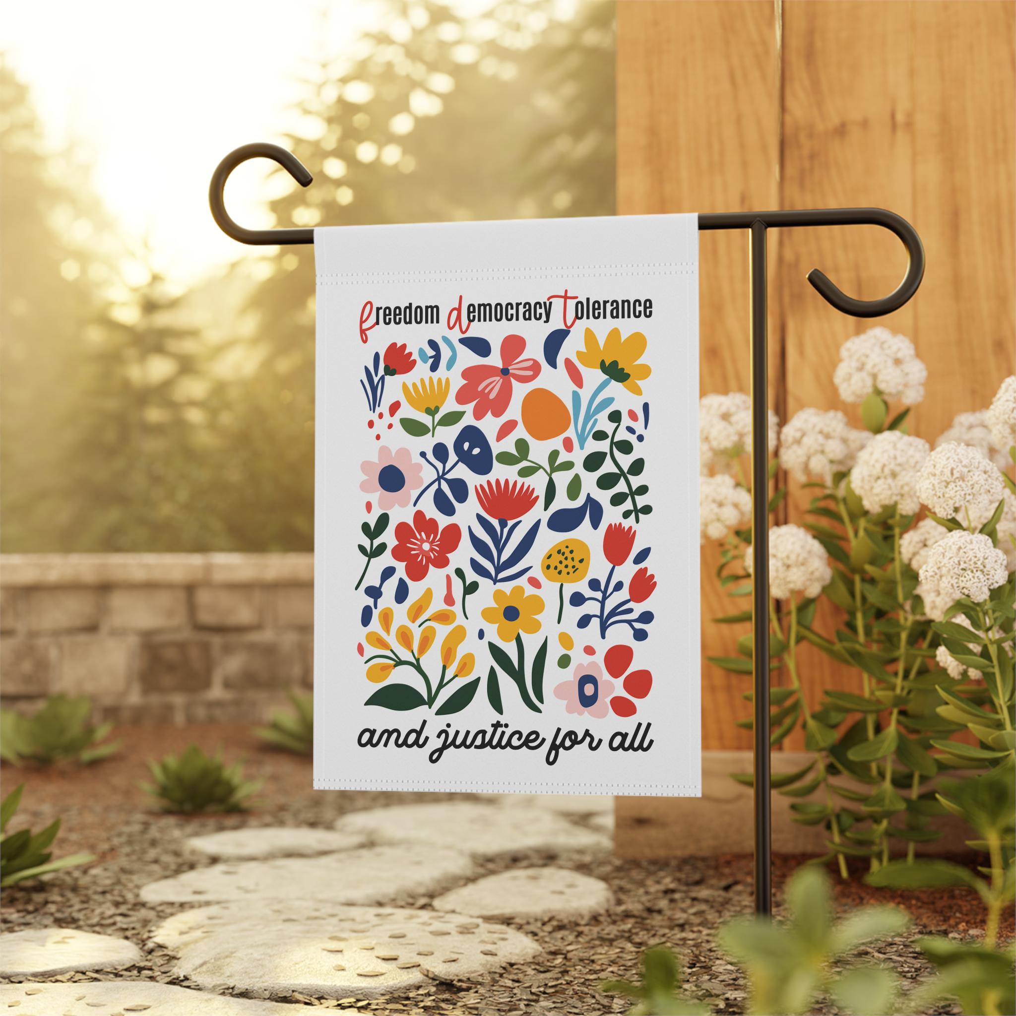 Floral Subtle Fdt Anti Trump Garden Flag, Social Justice Garden Flag
