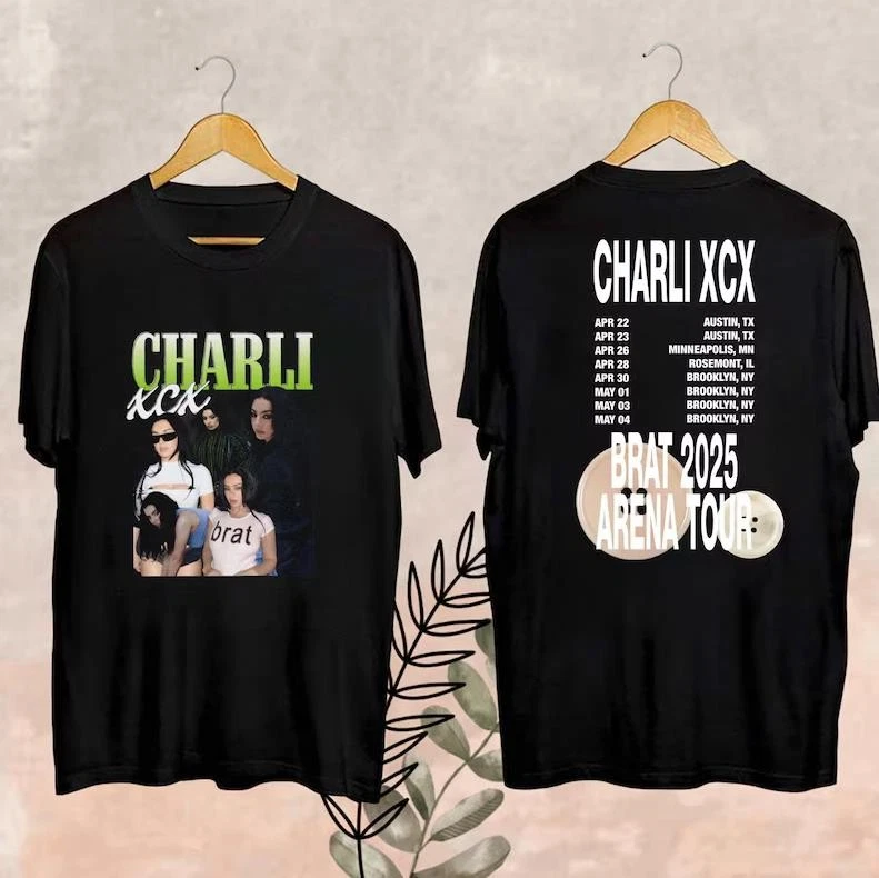Charli Xcx 2025 Concert Shirt  Charli Xcx Brat Arena Tour 2025 T-shirt