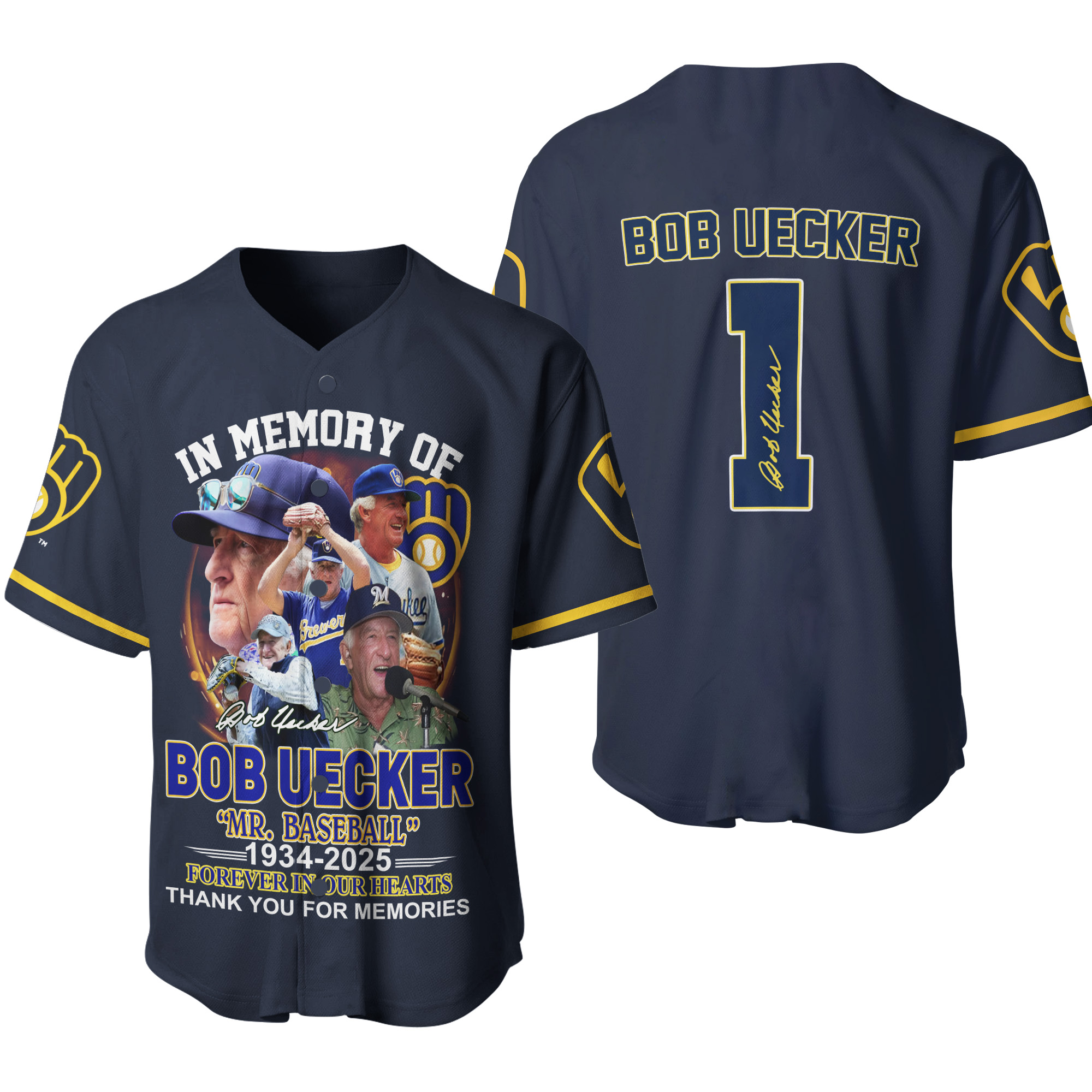 Hot Jersey 3d Bob Uecker Baseball Jersey Hot Jersey 3d Gift