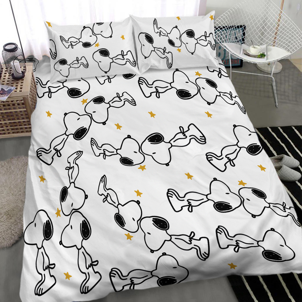Snoopy 4pcs/set Kawaii Anime Cartoon Bedding Quilt Cover Student Bedding