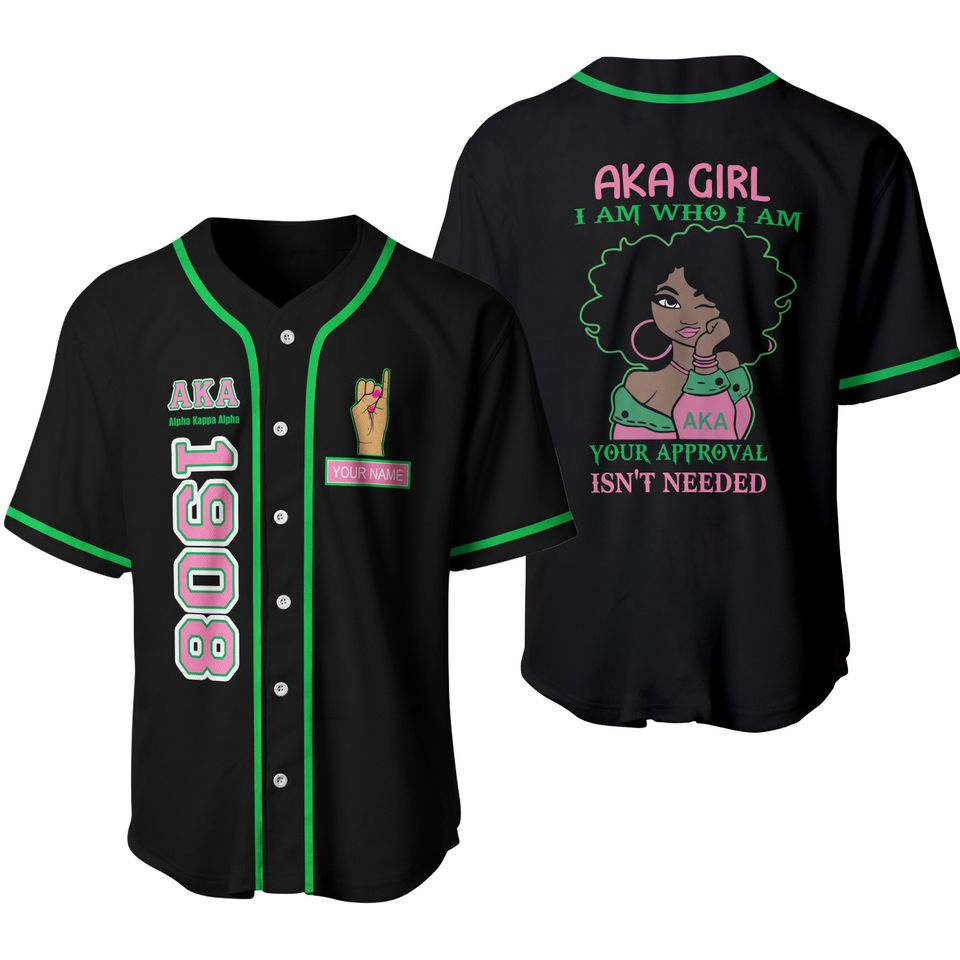 Personalized Aka Girl Baseball Jersey