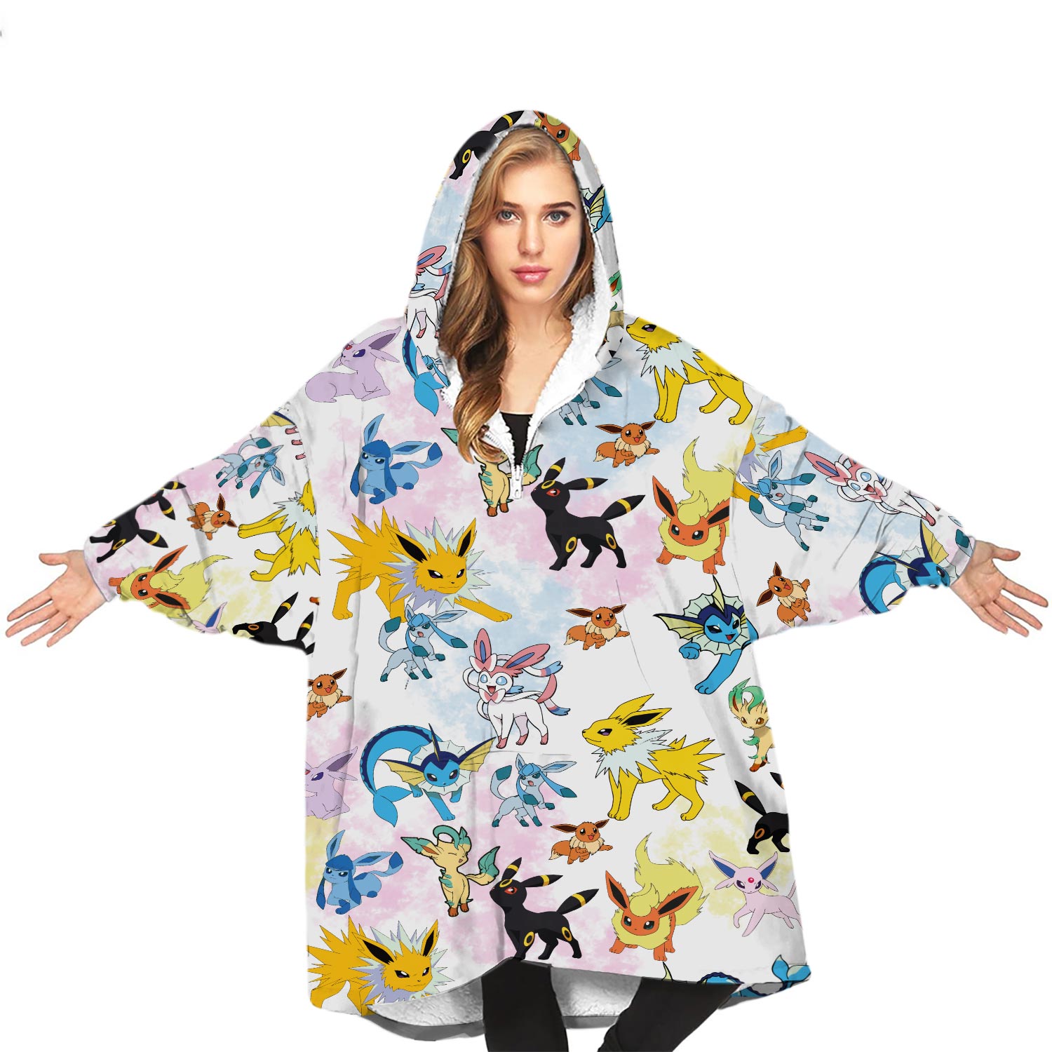 Cartoon Eevee Evolutions Oversize Blanket Hoodie