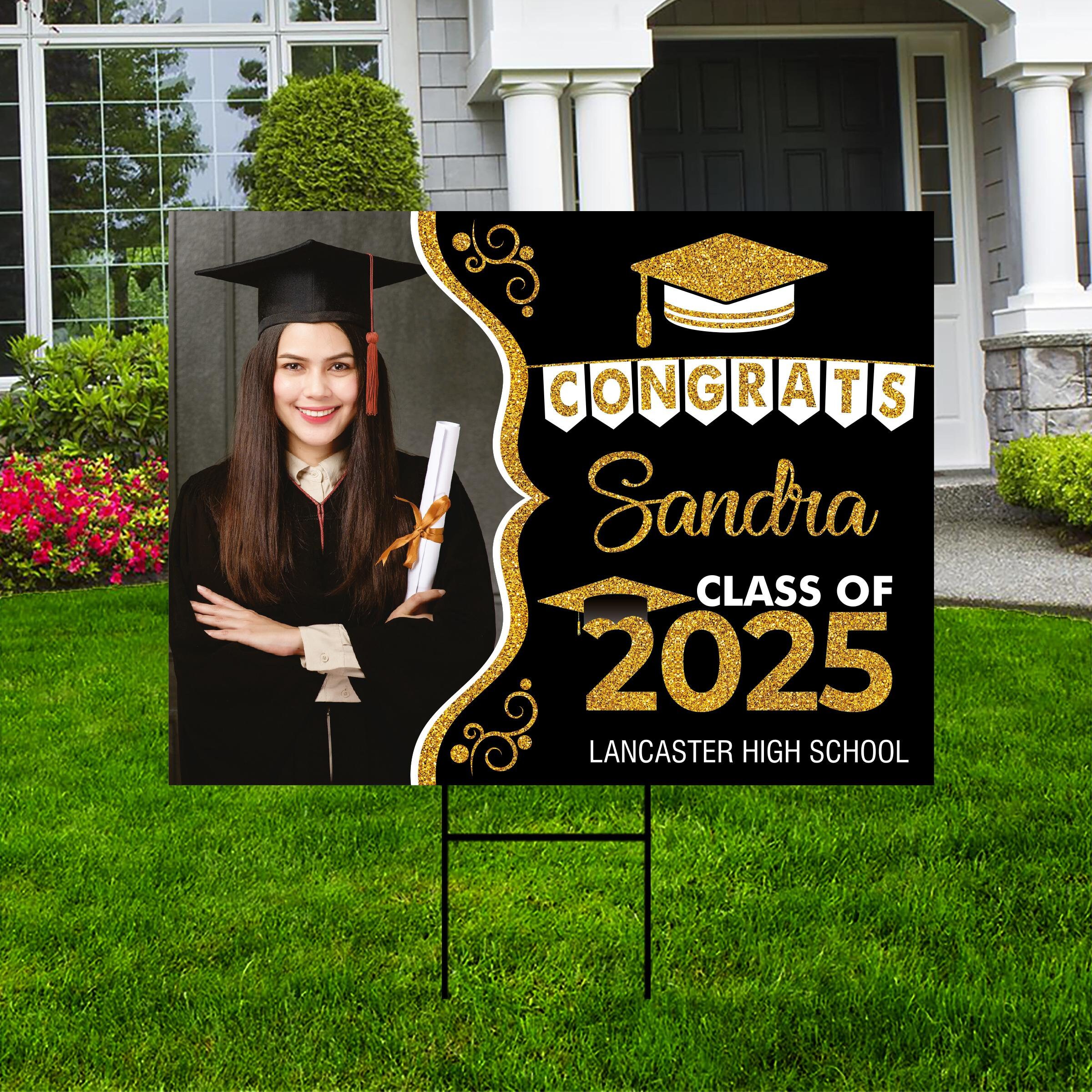 Personalized Graduation Yard Sign With Photo