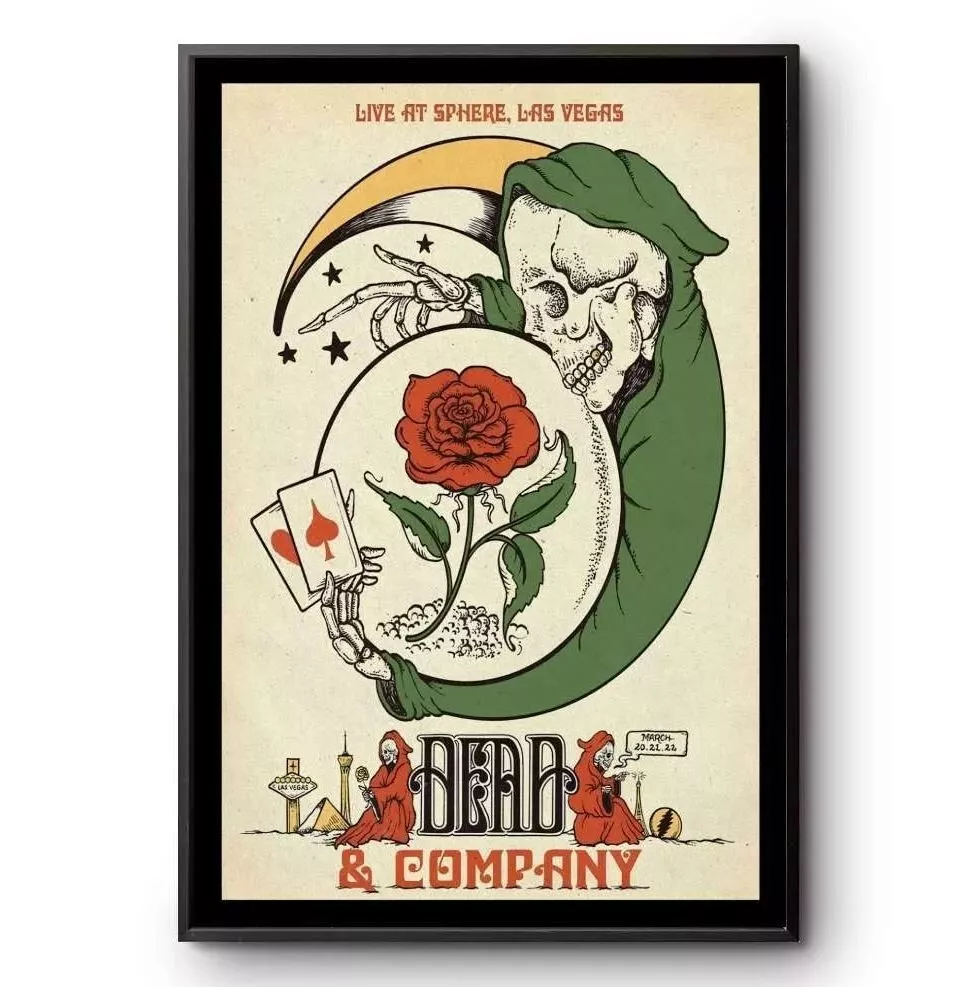 Dead &amp; Company The Sphere Las Vegas, Nv Mar 20-21-22 2025 Tour Poster