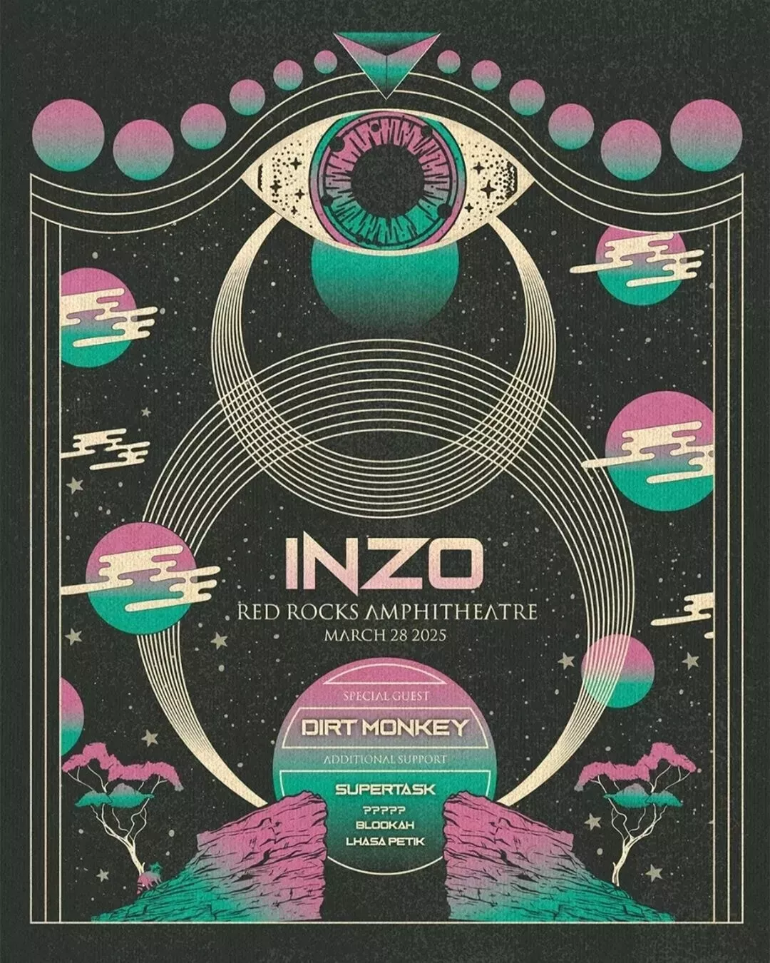 Inzo At Red Rocks Amphitheatre In Morrison, Co On March 28 2025 Tour Poster