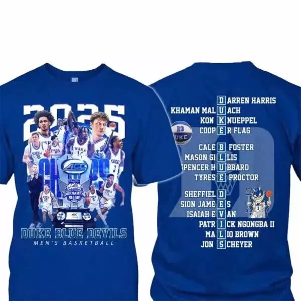 Duke Blue D. Acc Champs 2025 T-shirt